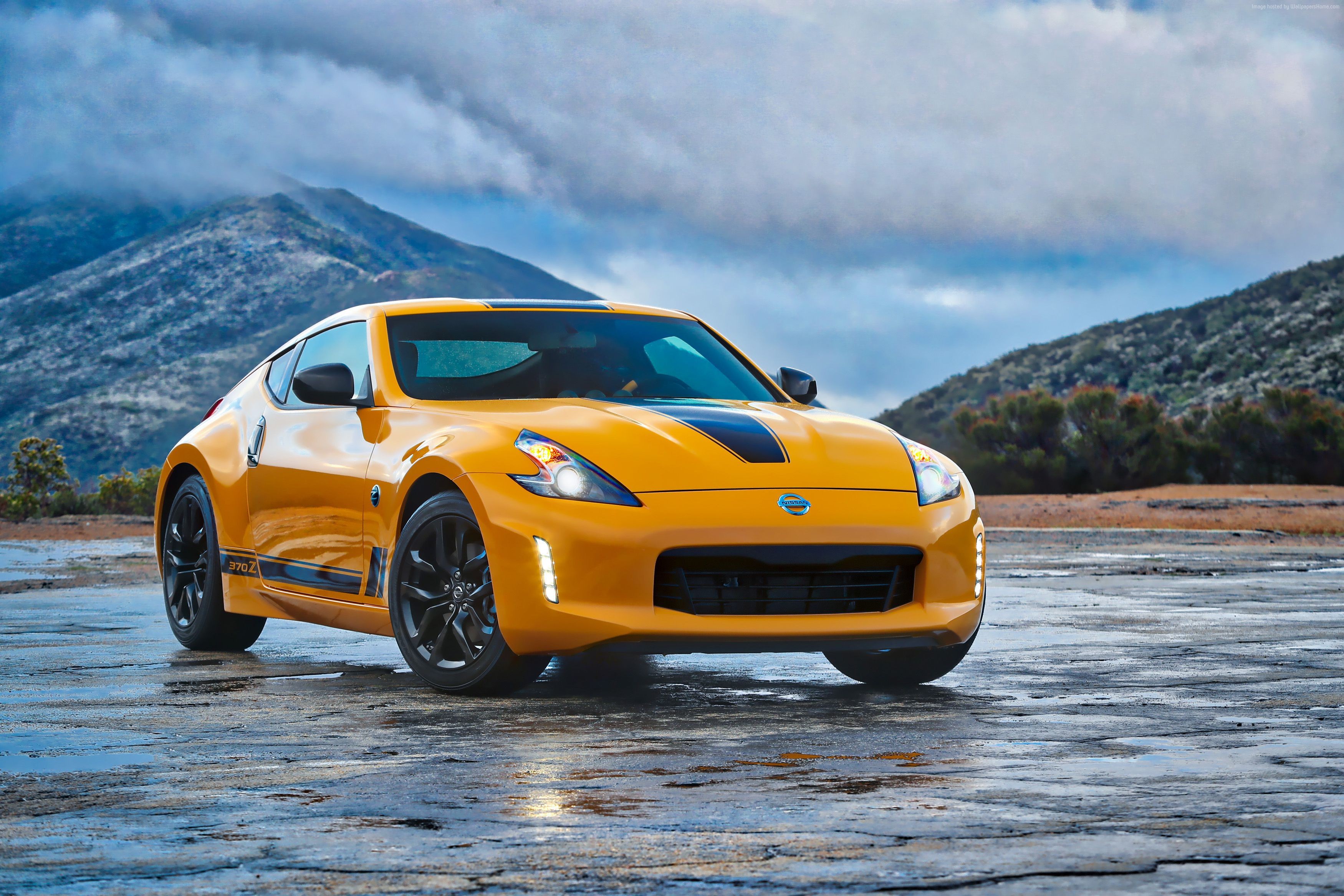 Yellow Nissan 370Z Heritage Edition 4K HD Wallpaper