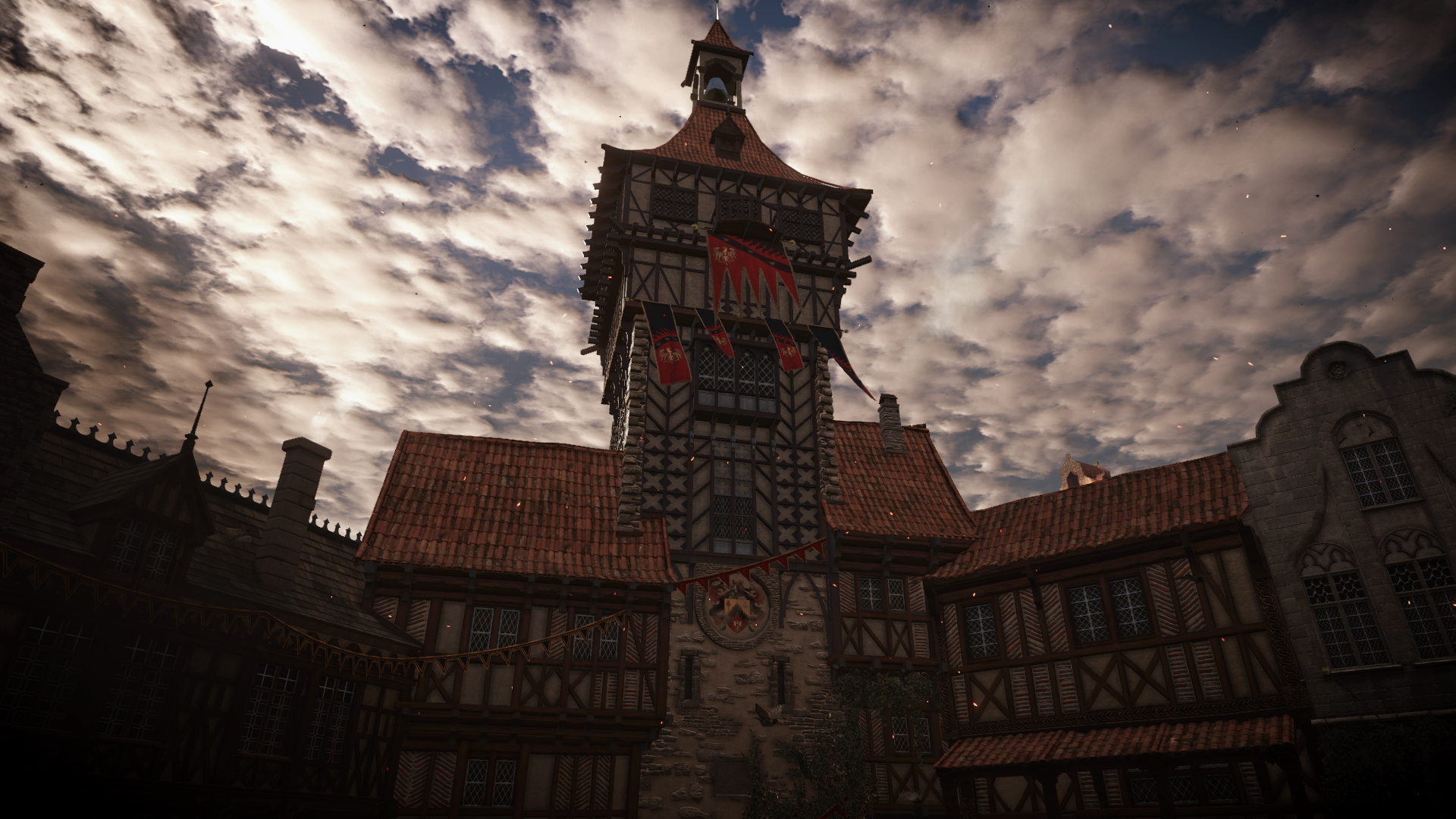 The Witcher 3 Wild Hunt tower and buildings HD Wallpaper