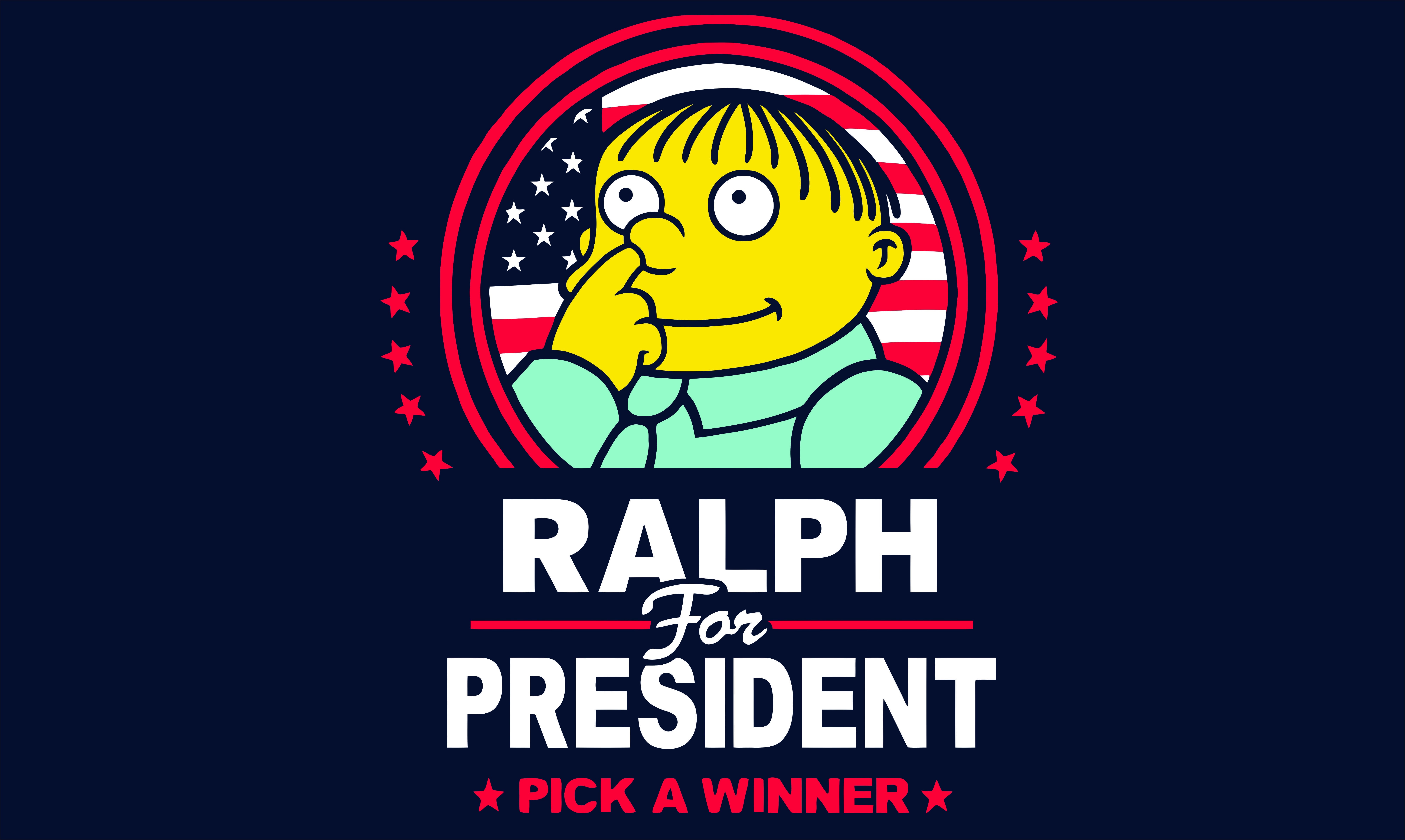 Ralph Wiggum for President campaign poster HD Wallpaper