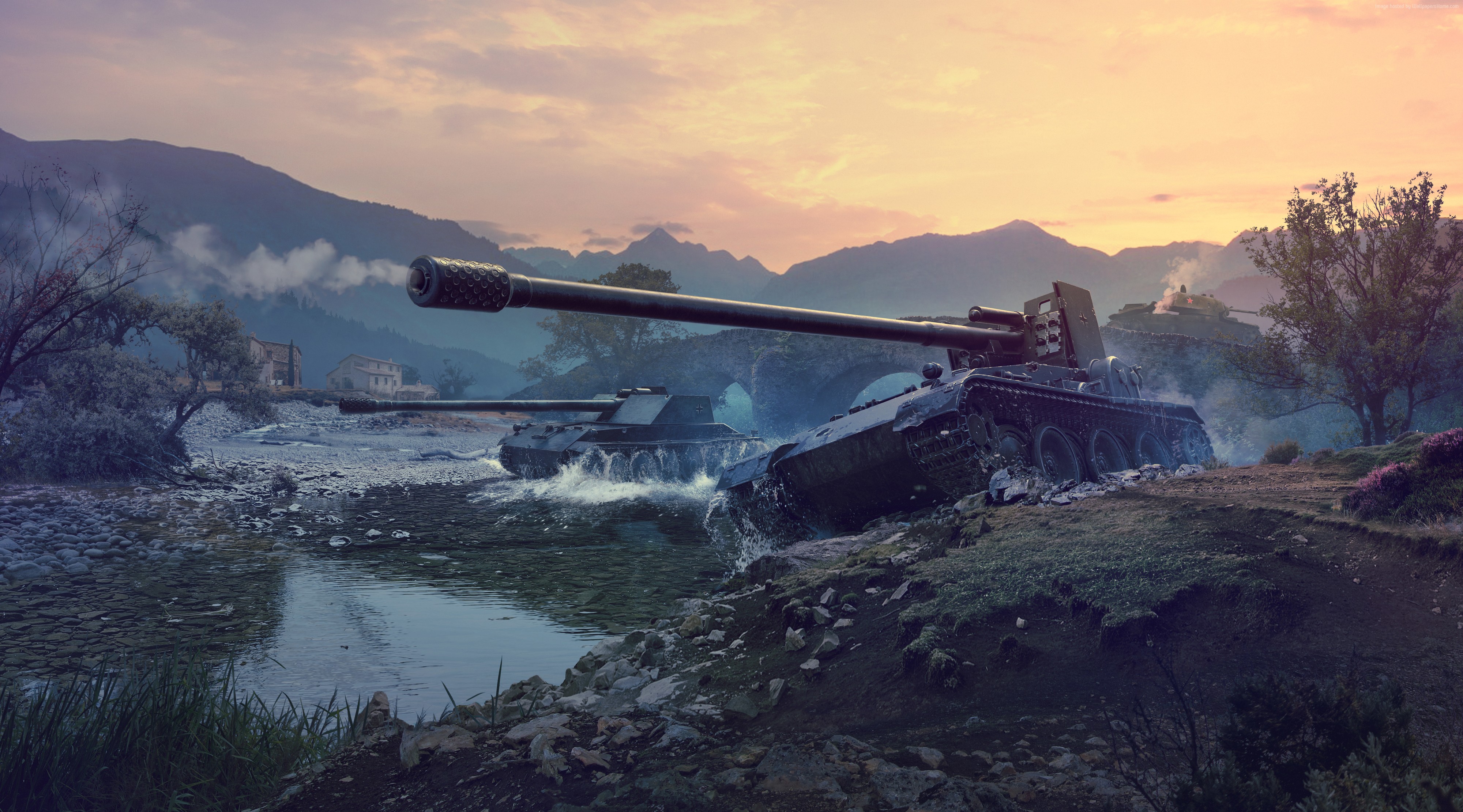 4K World of Tanks 1.0.2 River Battle HD Wallpaper