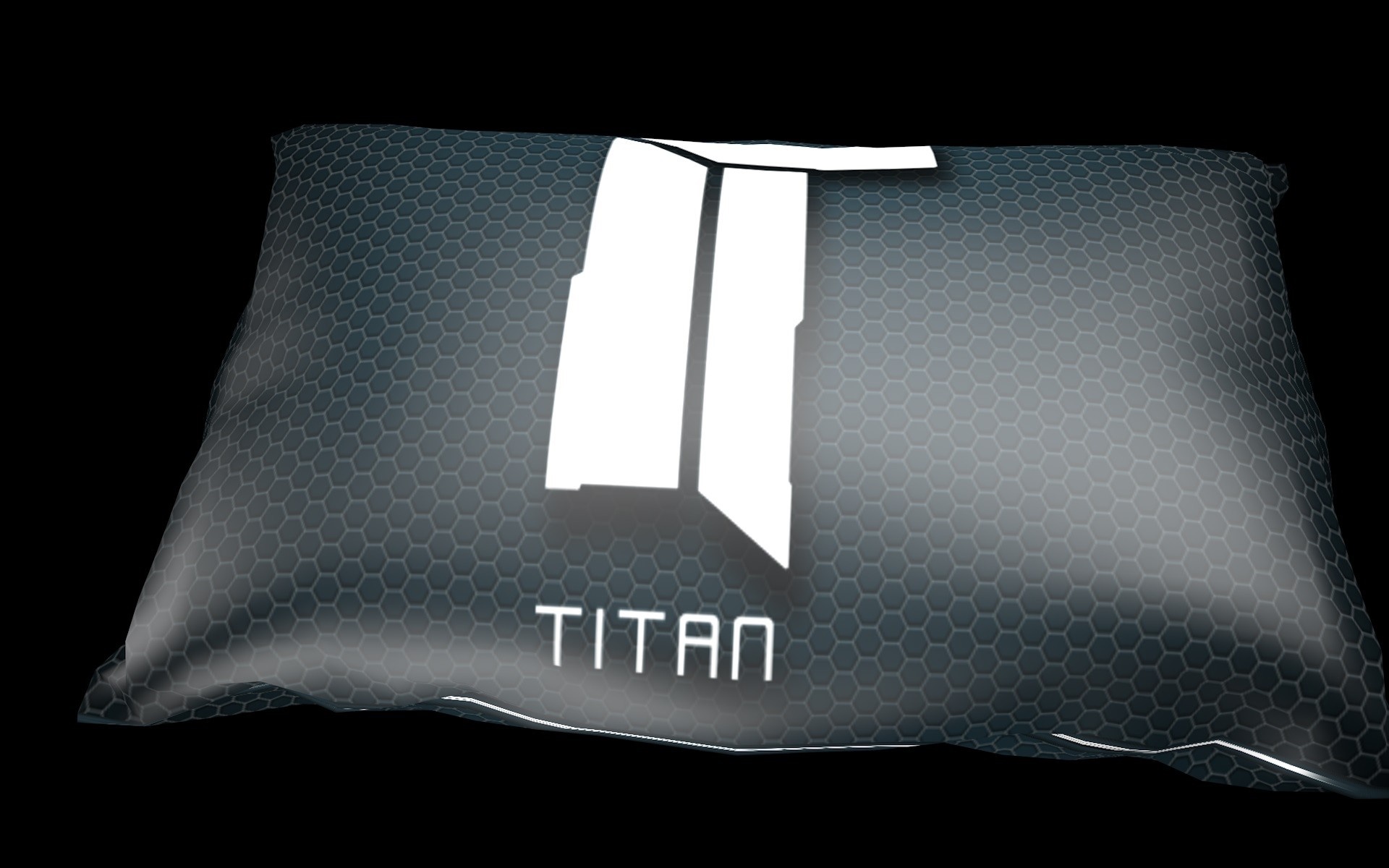 Titanfall 2 Titan logo and text on a hexagonal patterned bag HD Wallpaper