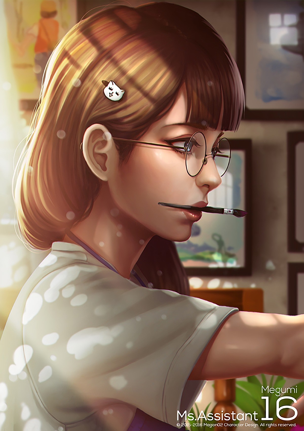 Megumi Ms. Assistant 16 anime girl with glasses HD Wallpaper