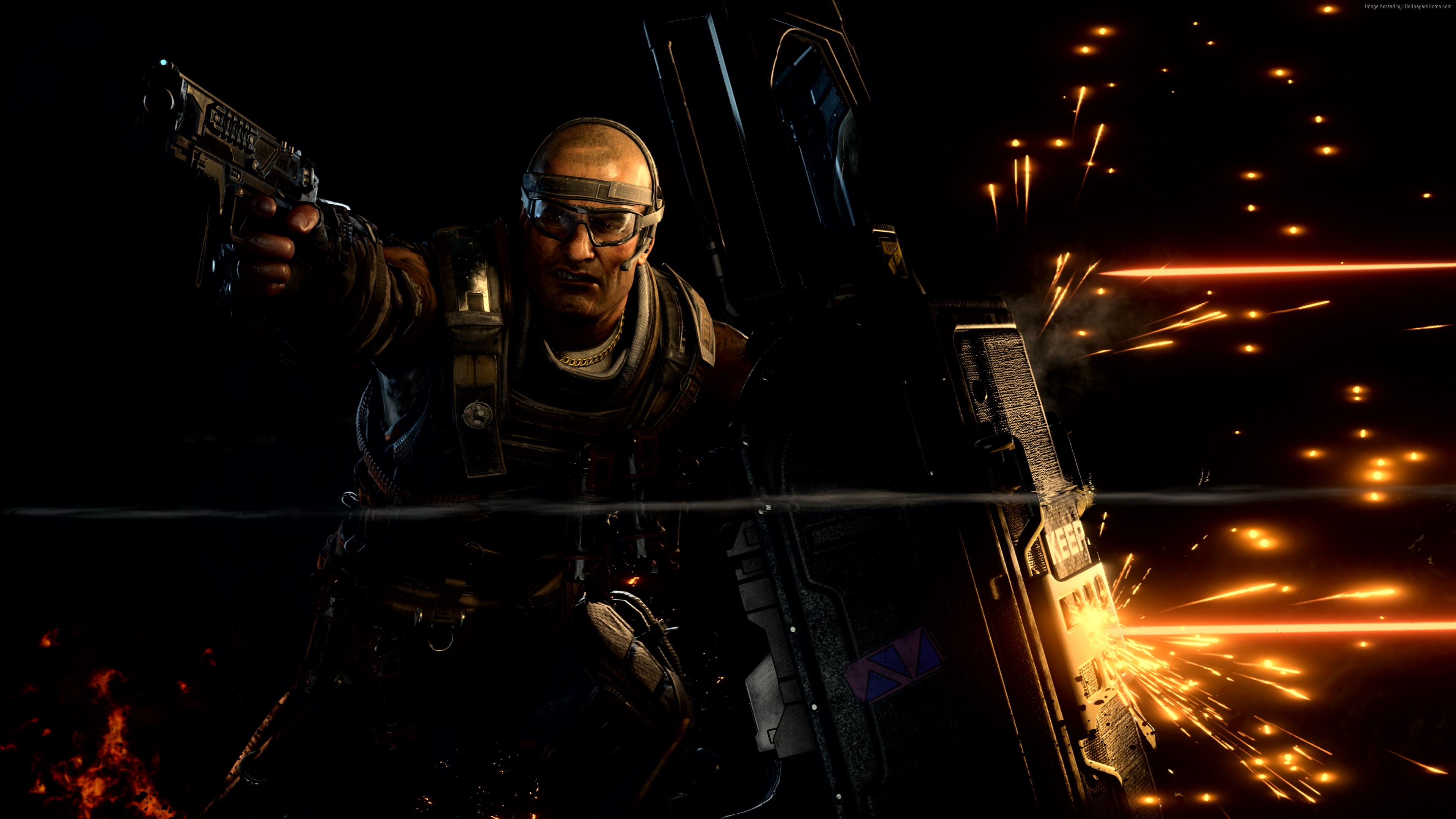 Man with gun and shield in Call of Duty Black Ops 4 4K HD Wallpaper