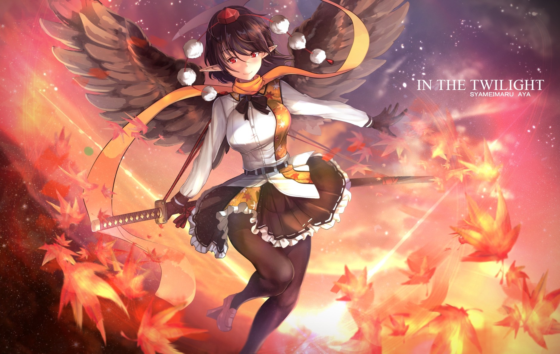 Aya Shameimaru from Touhou in the Twilight HD Wallpaper