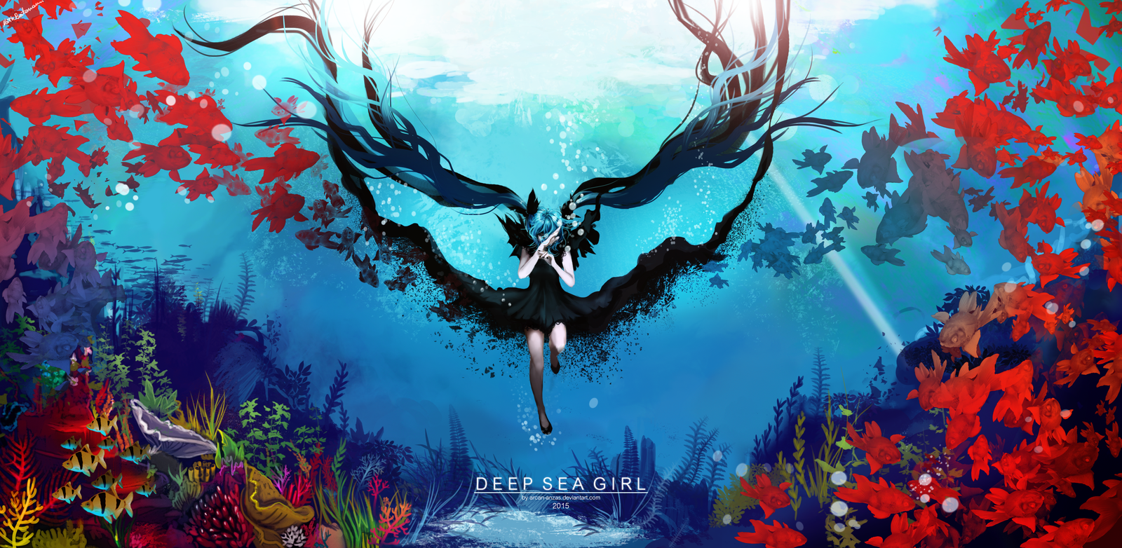 Deep Sea Girl illustration HD Wallpaper