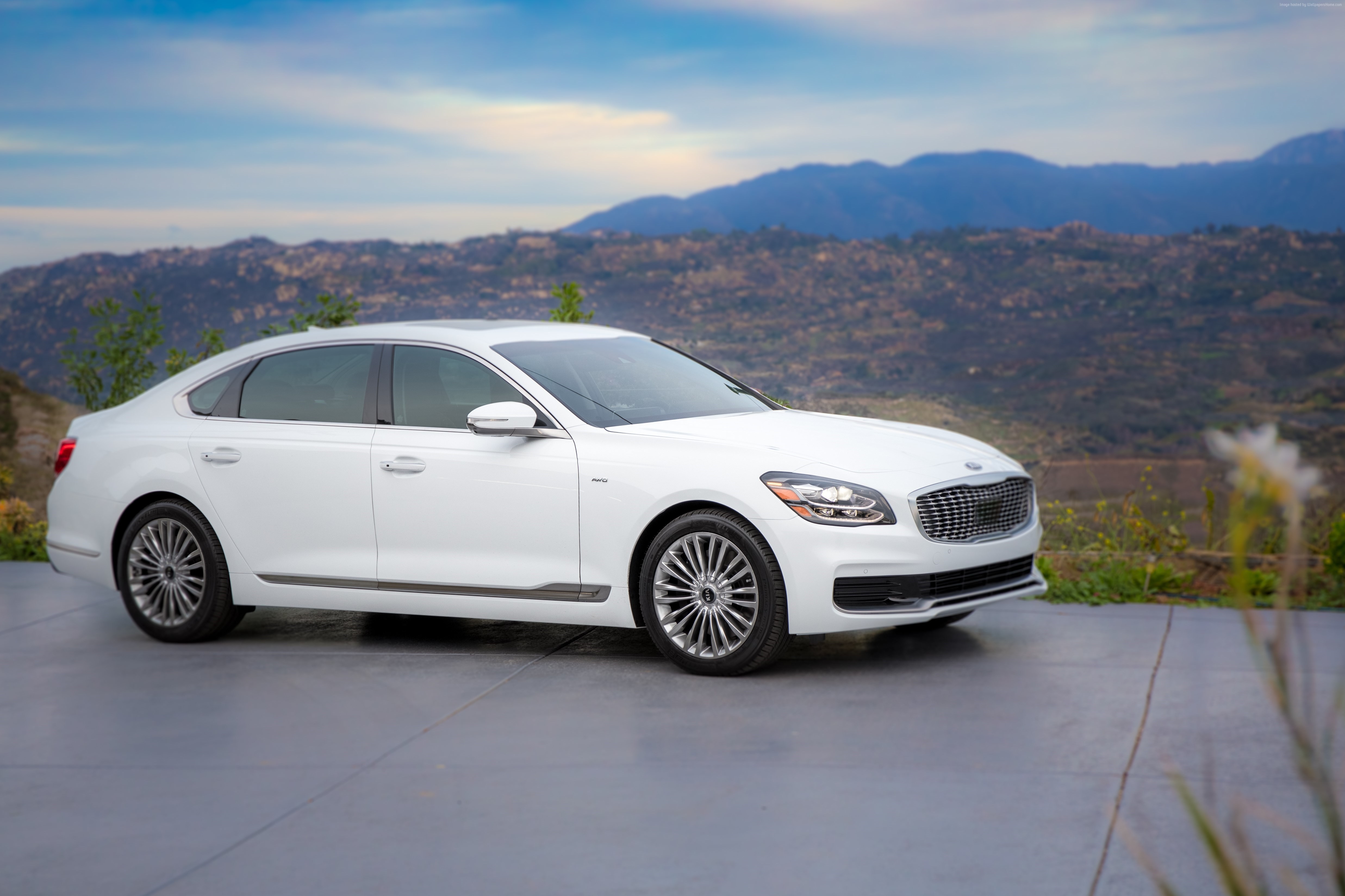 4K 2019 White Kia K900 Sedan HD Wallpaper