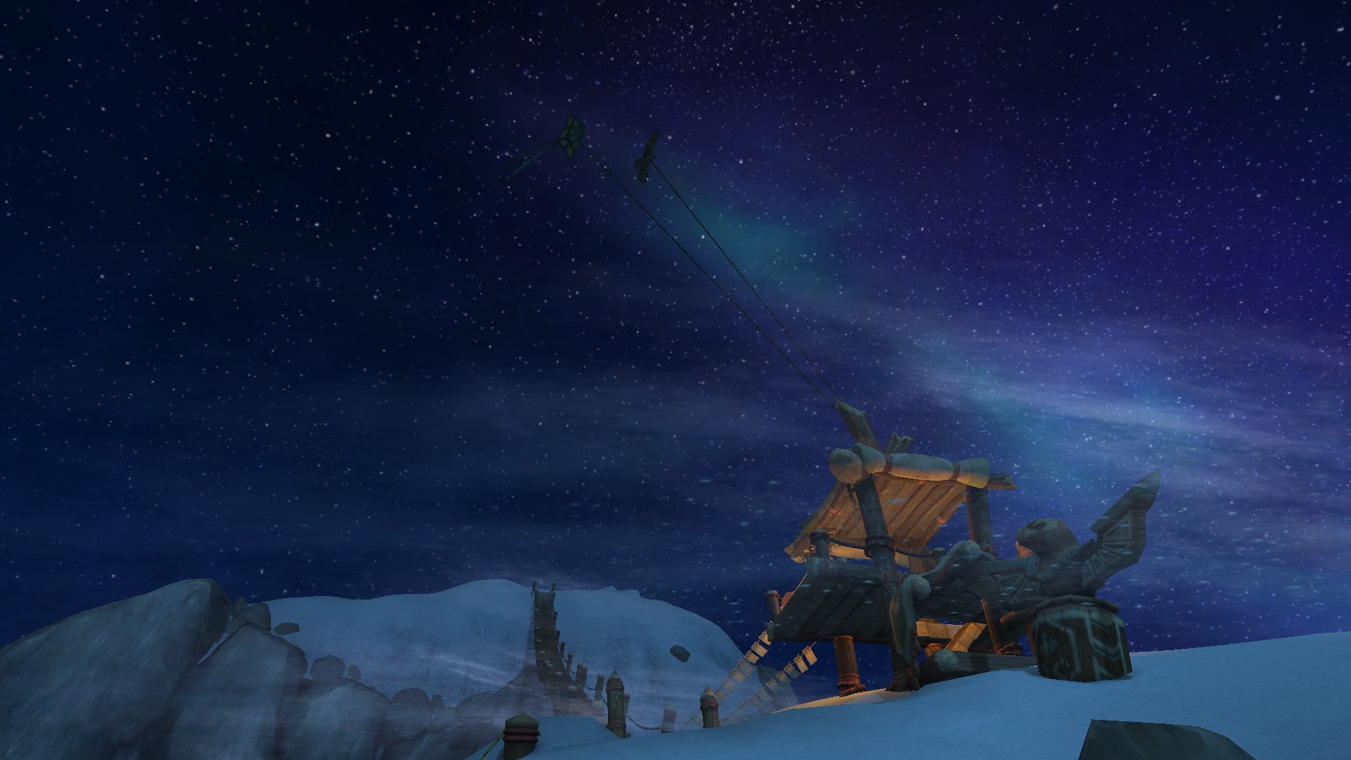 World of Warcraft: Legion night sky with aurora HD Wallpaper