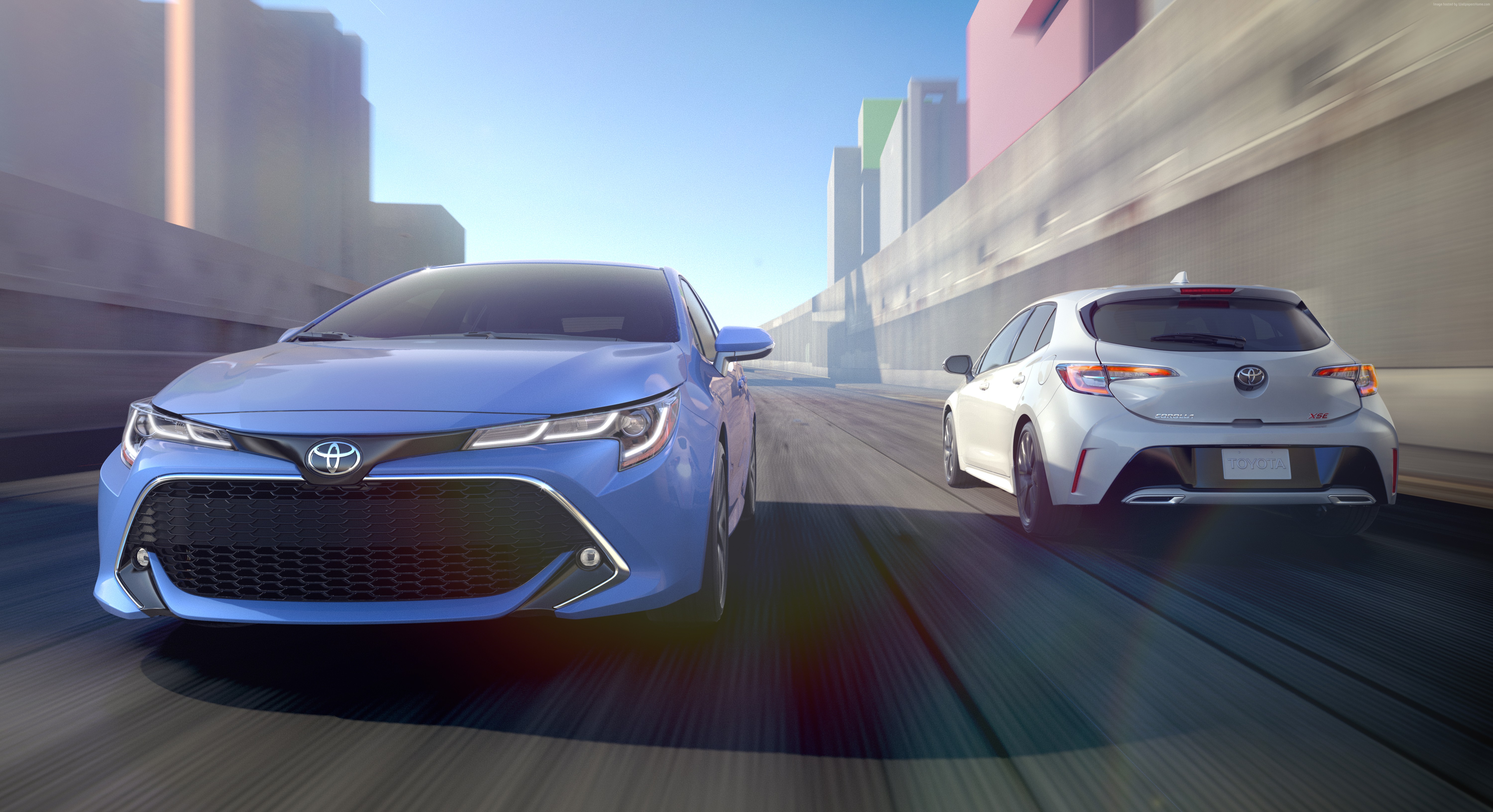 4K Toyota Corolla Hatchback on a highway HD Wallpaper