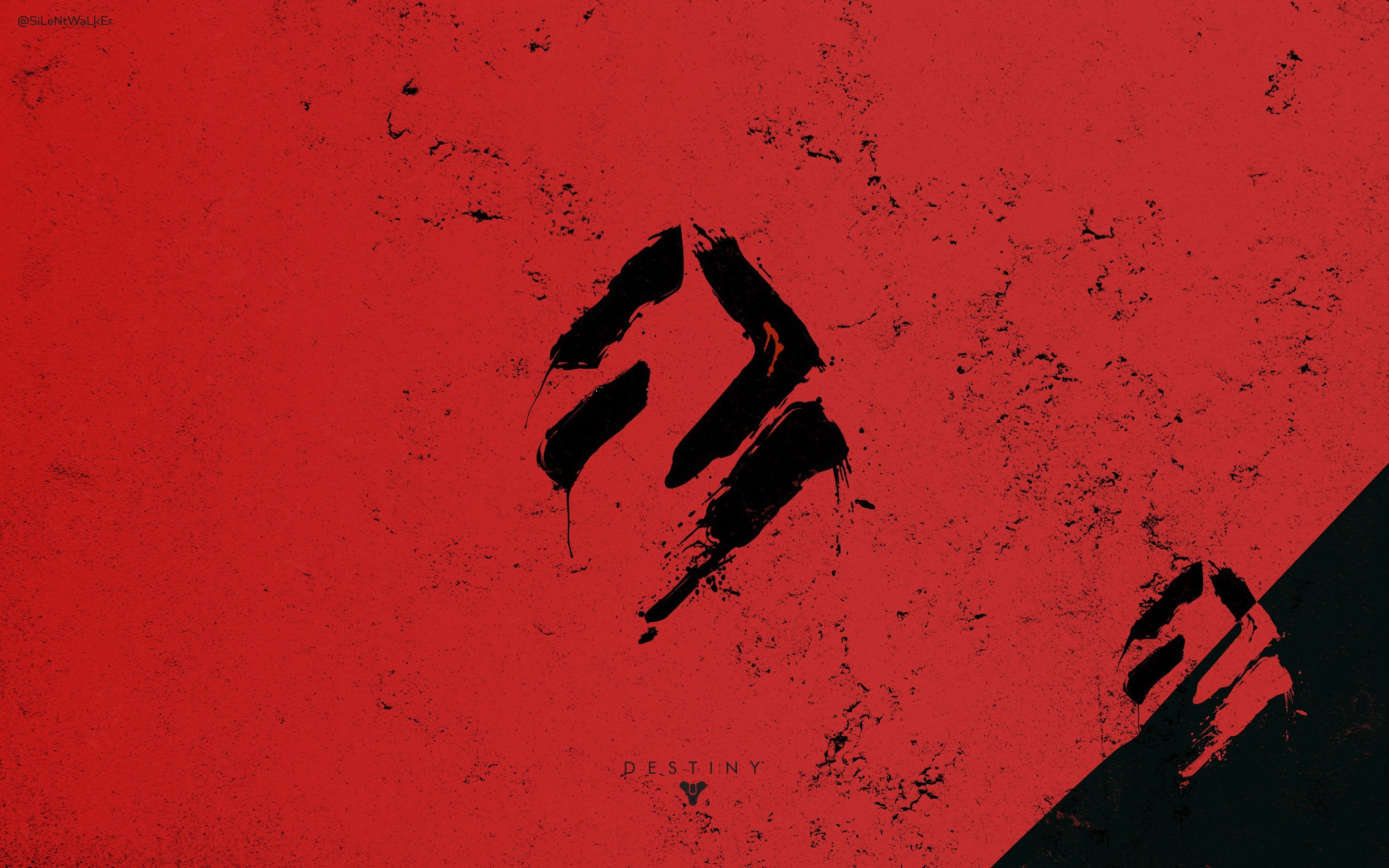 Destiny video game logo on red texture HD Wallpaper