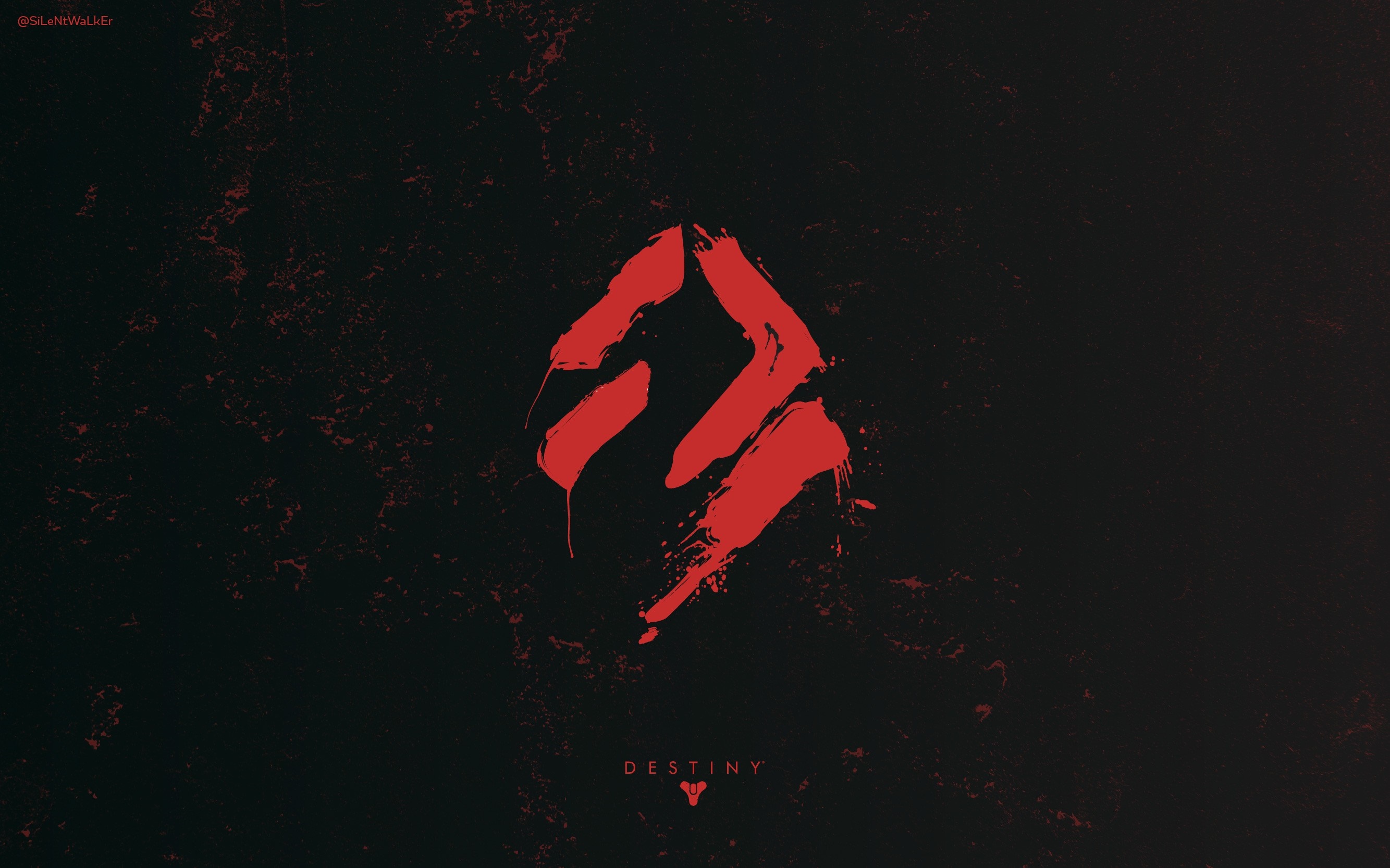 Destiny video game logo with red brush strokes HD Wallpaper
