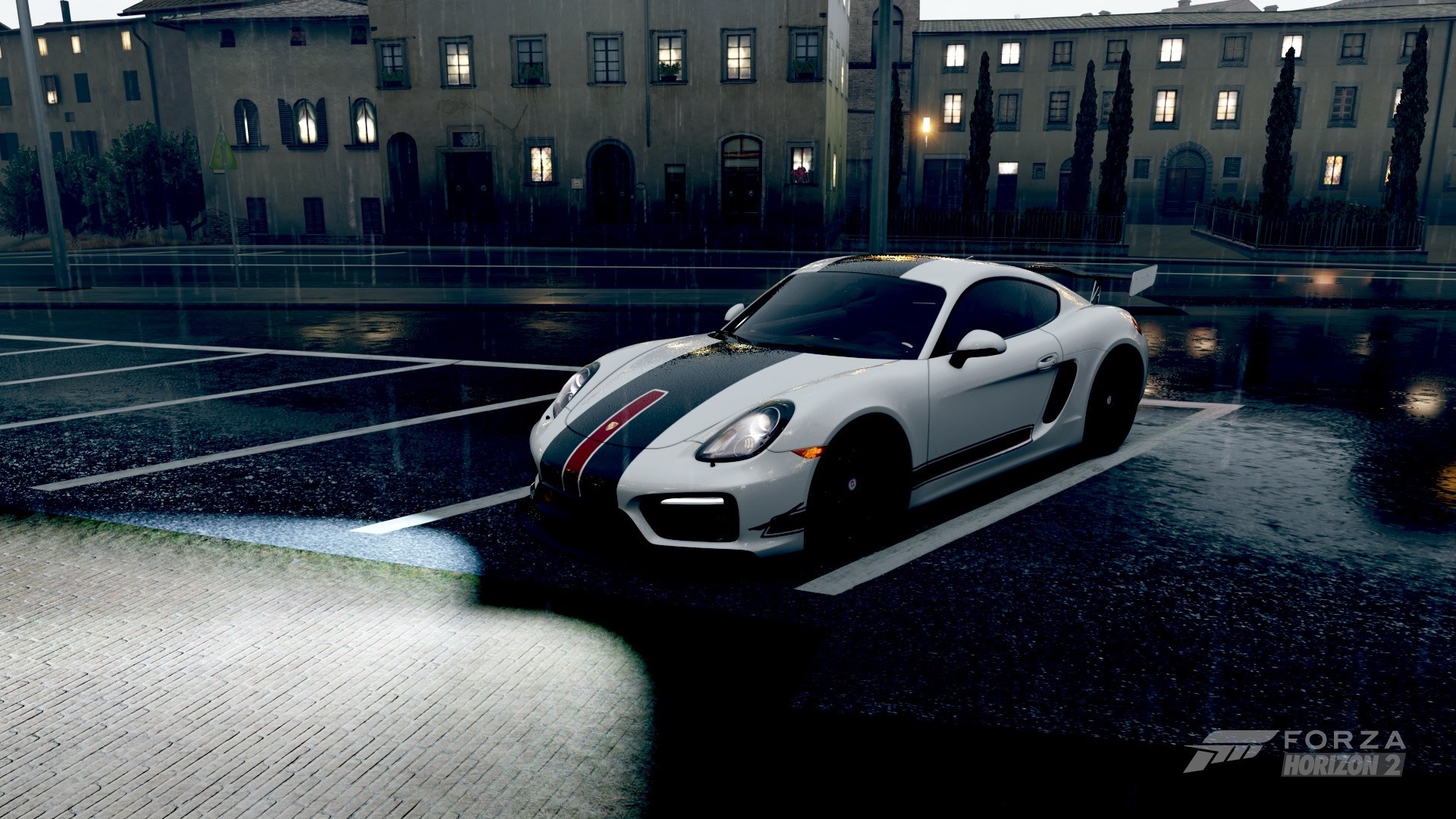 White Porsche Cayman S from Forza Horizon 2 HD Wallpaper