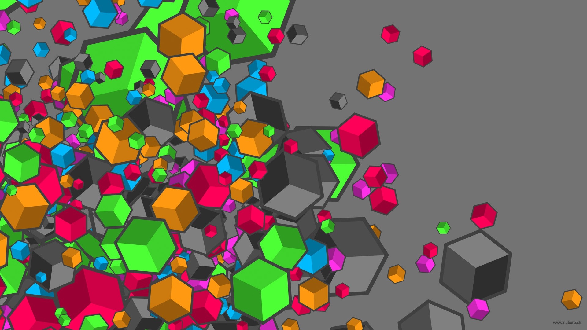 Abstract colorful geometric cubes pattern illustration HD Wallpaper