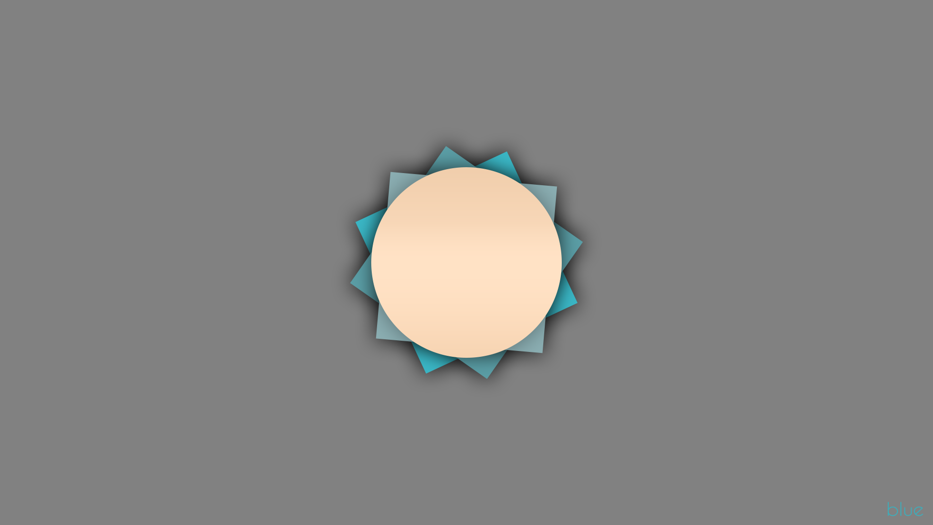 Minimalist sun logo with blue accents HD Wallpaper