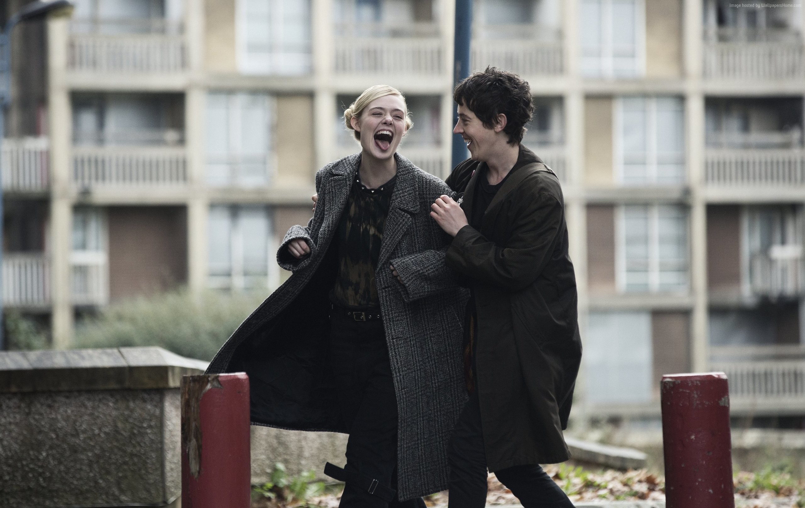 Elle Fanning and Alex Sharp in How to Talk to Girls at Parties HD Wallpaper