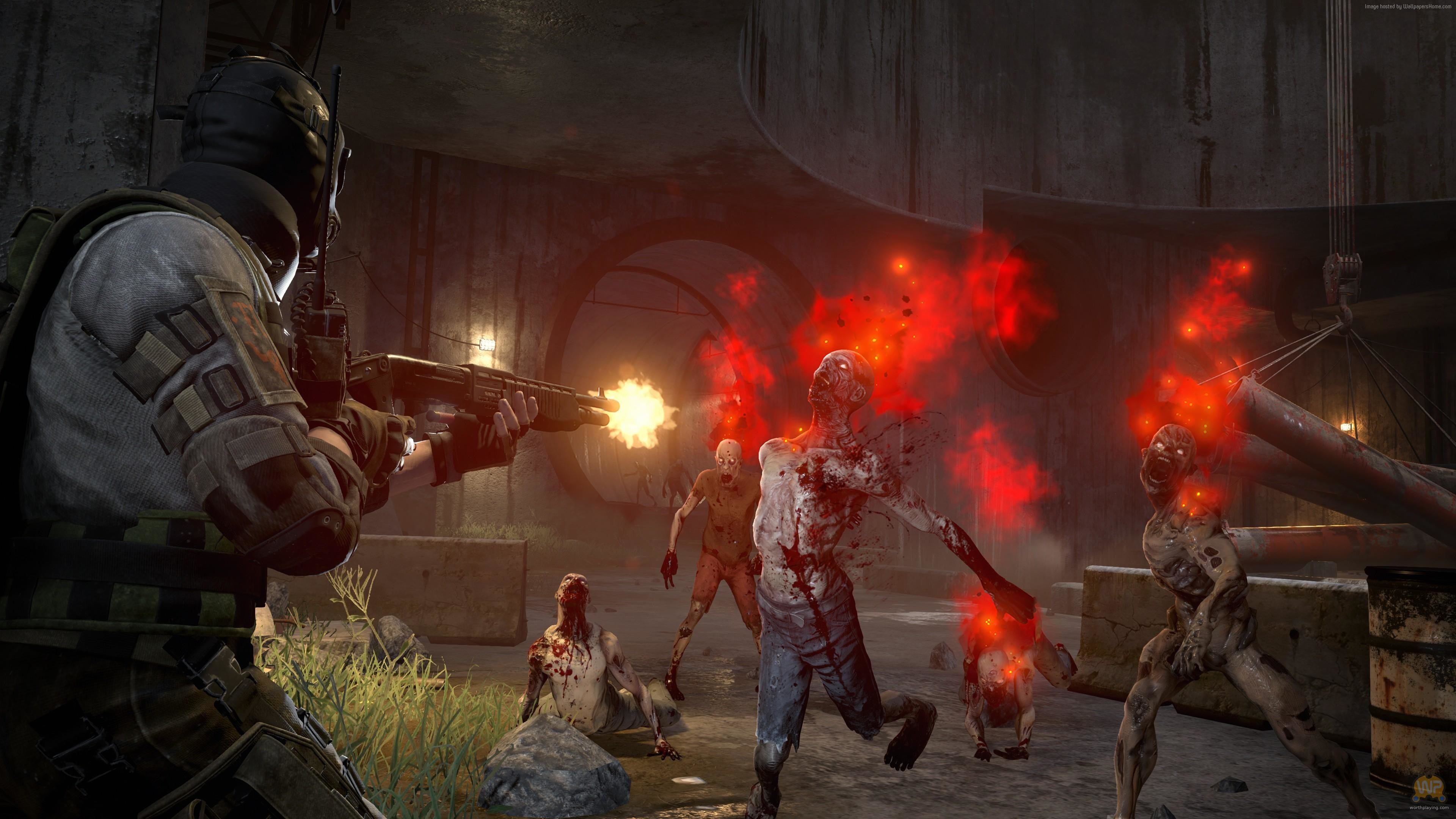 Dead Alliance screenshot with player shooting zombies HD Wallpaper