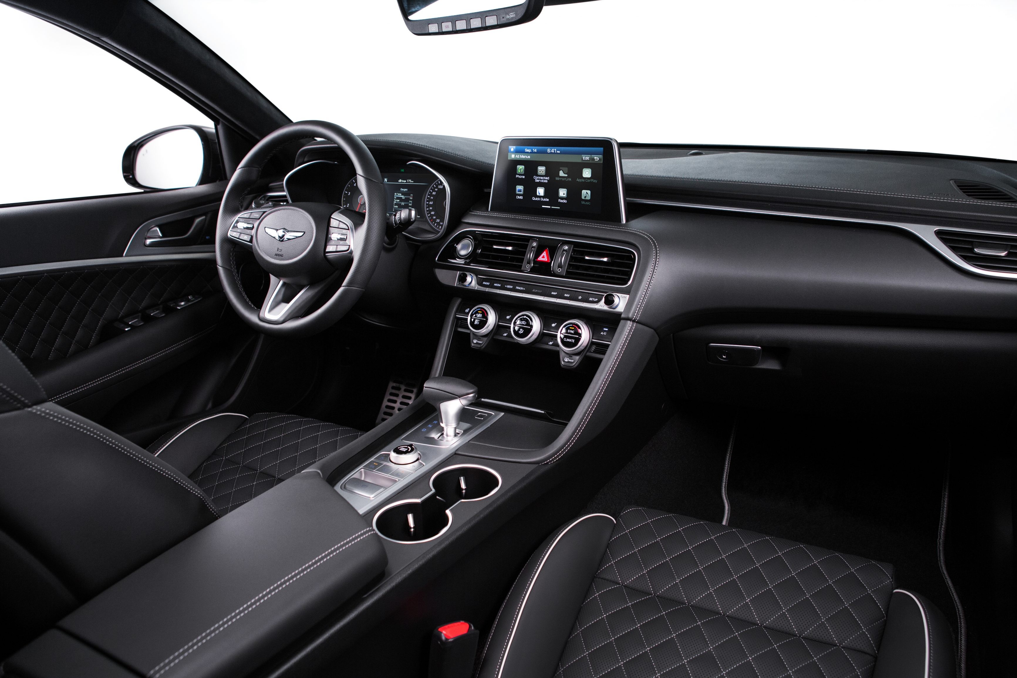 Interior of a 2019 Genesis G70 HD Wallpaper