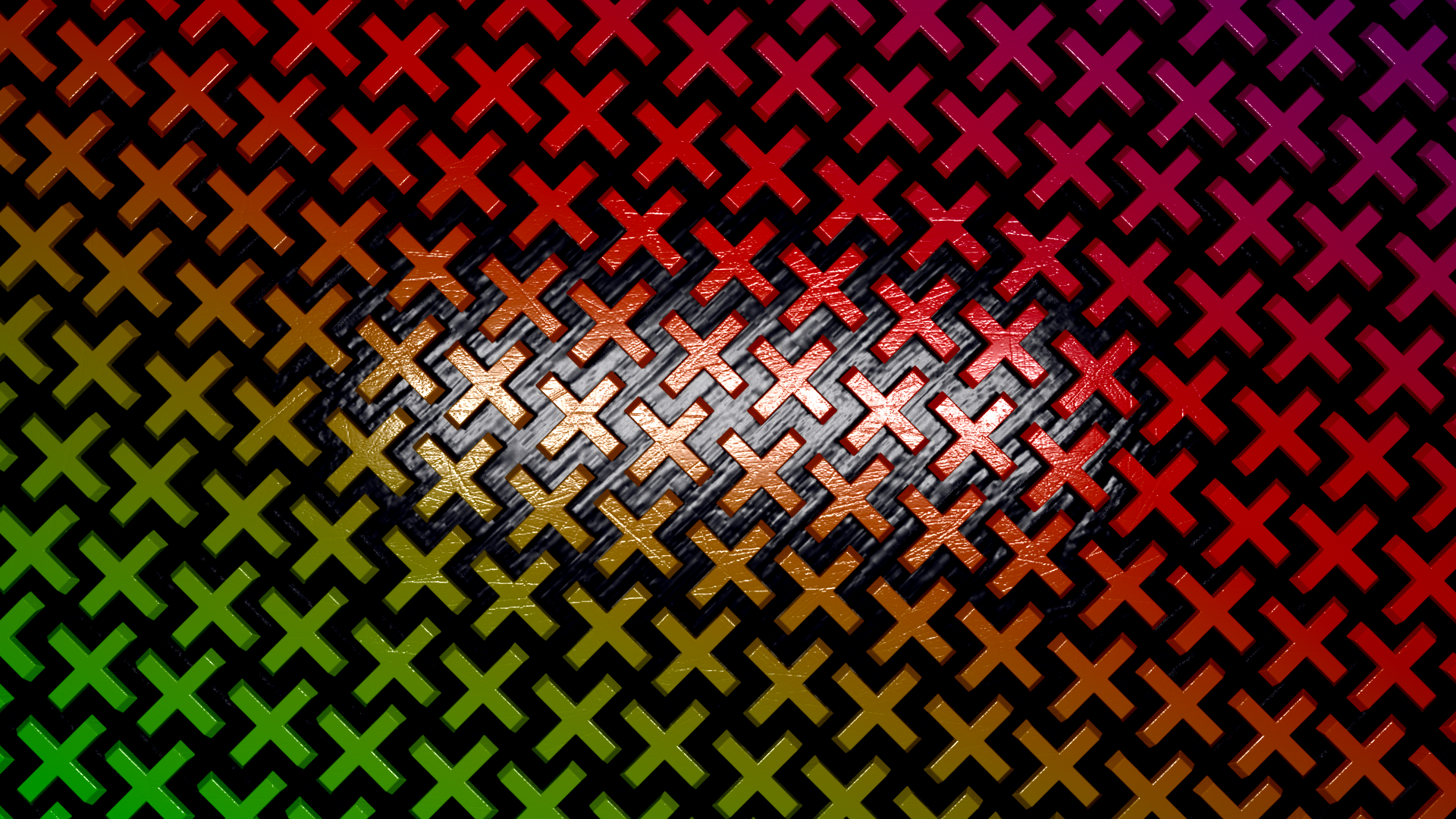 Abstract 3D Cross Pattern with Color Gradient HD Wallpaper