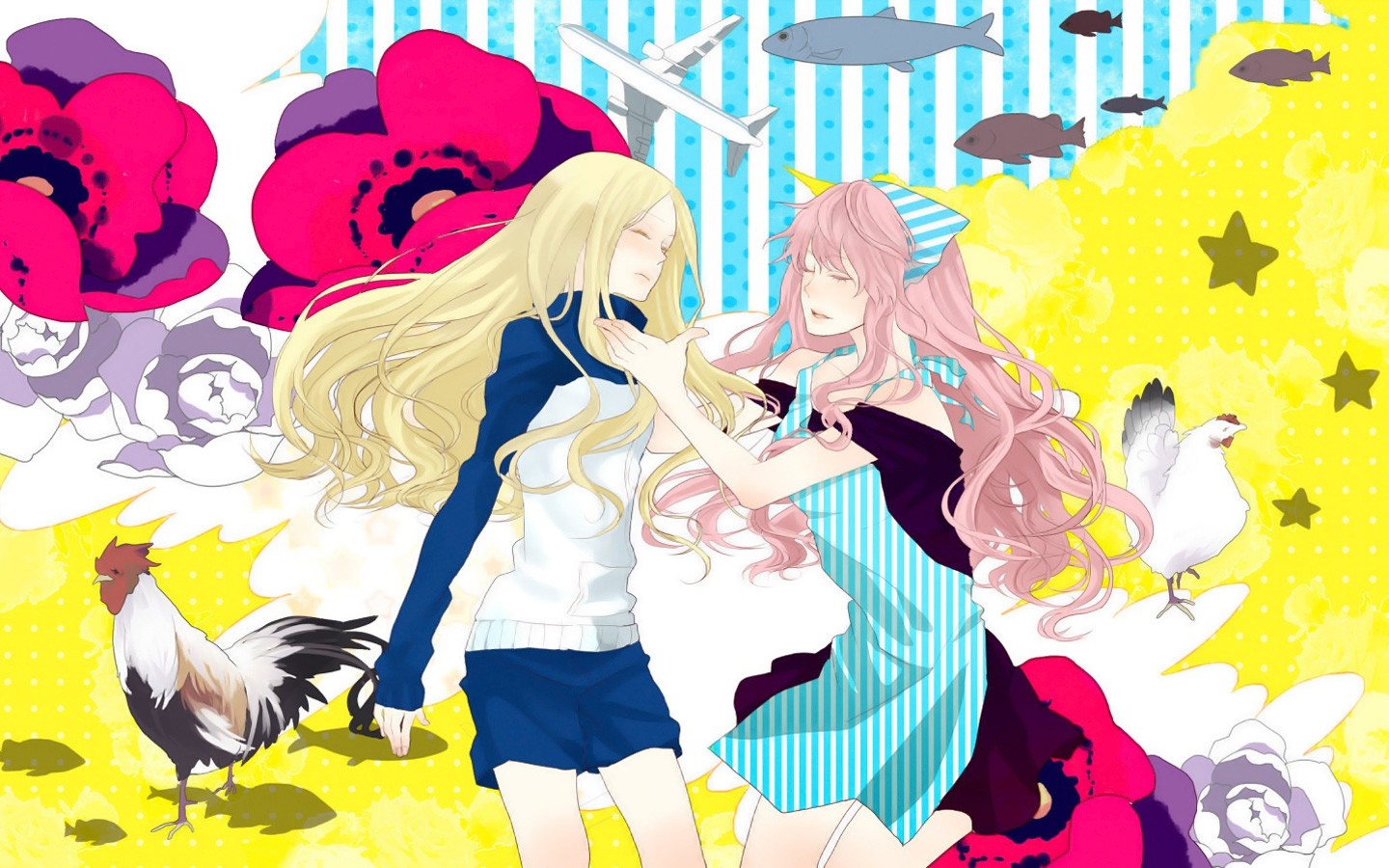 Maria and Nino from Arakawa Under the Bridge HD Wallpaper