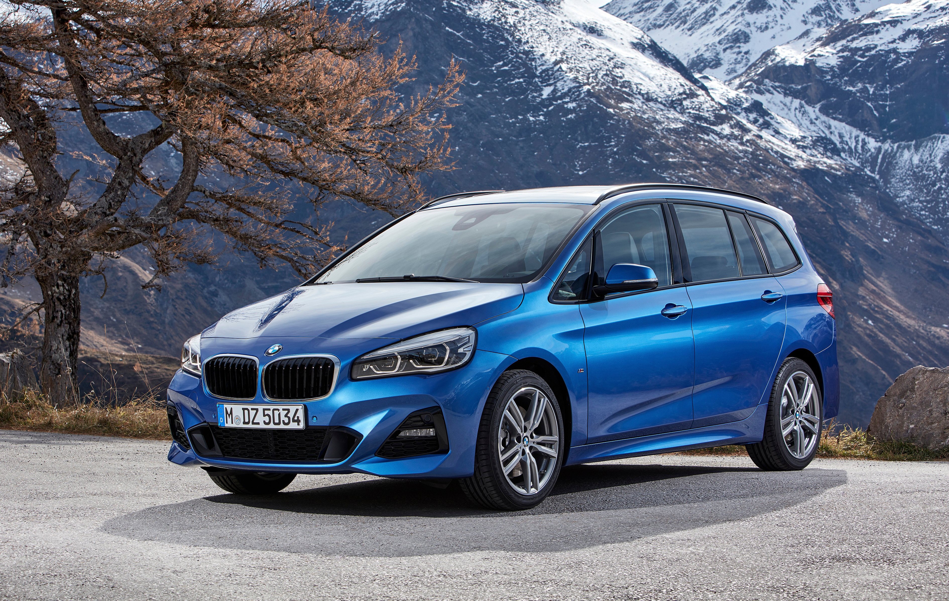 Blue BMW 2-Series Gran Tourer in Mountains HD Wallpaper