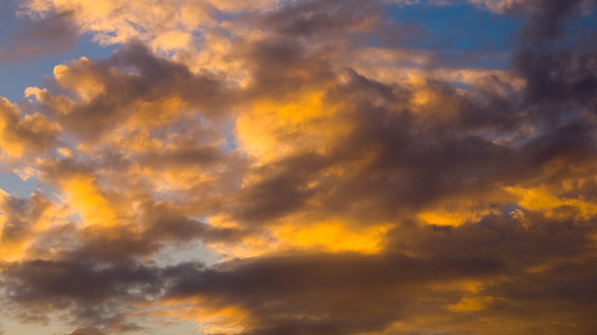 Clouds illuminated by sunset light HD Wallpaper