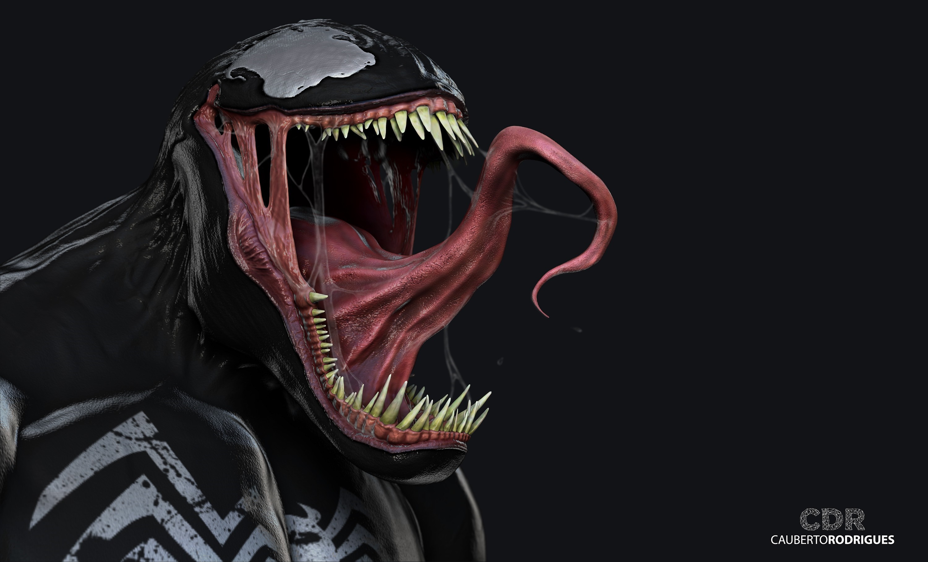Venom from Marvel Comics 3D illustration HD Wallpaper