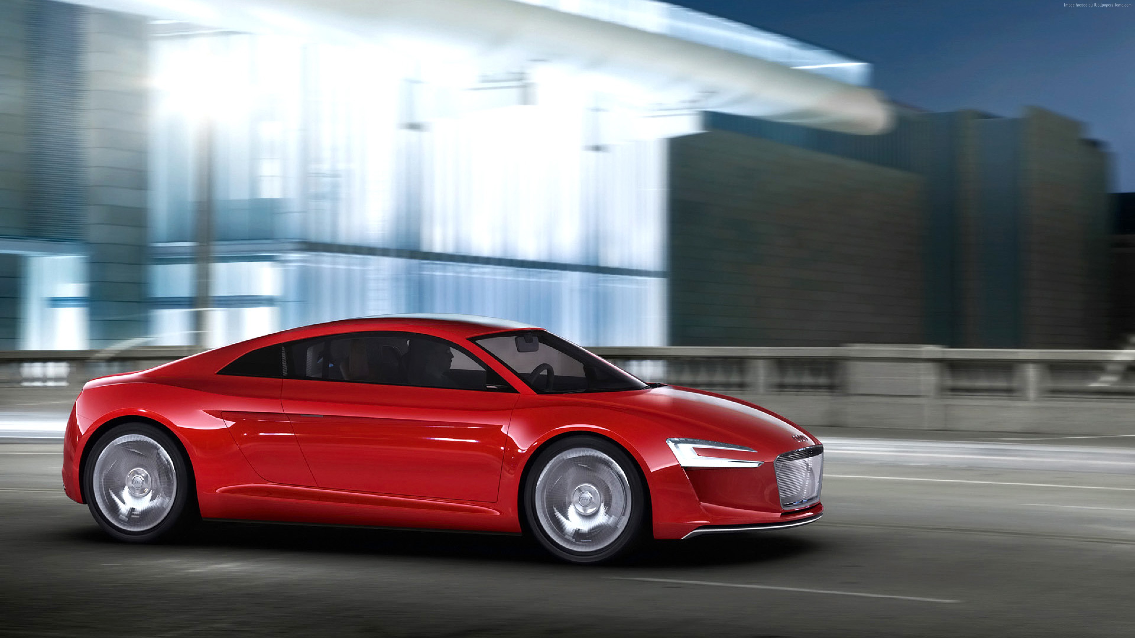 Red Audi E-Tron Concept electric car 4K HD Wallpaper