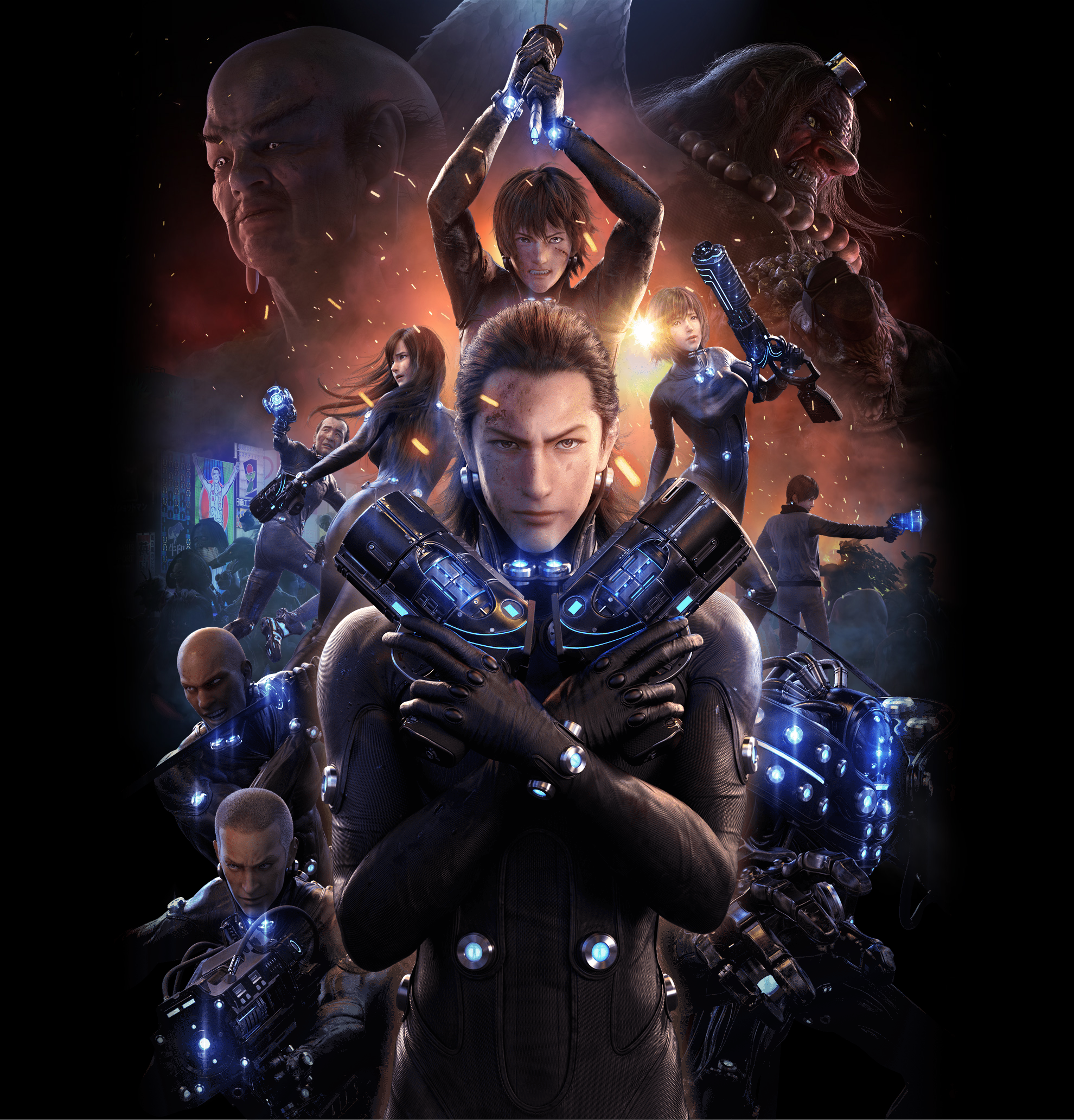 Gantz characters with futuristic weapons HD Wallpaper