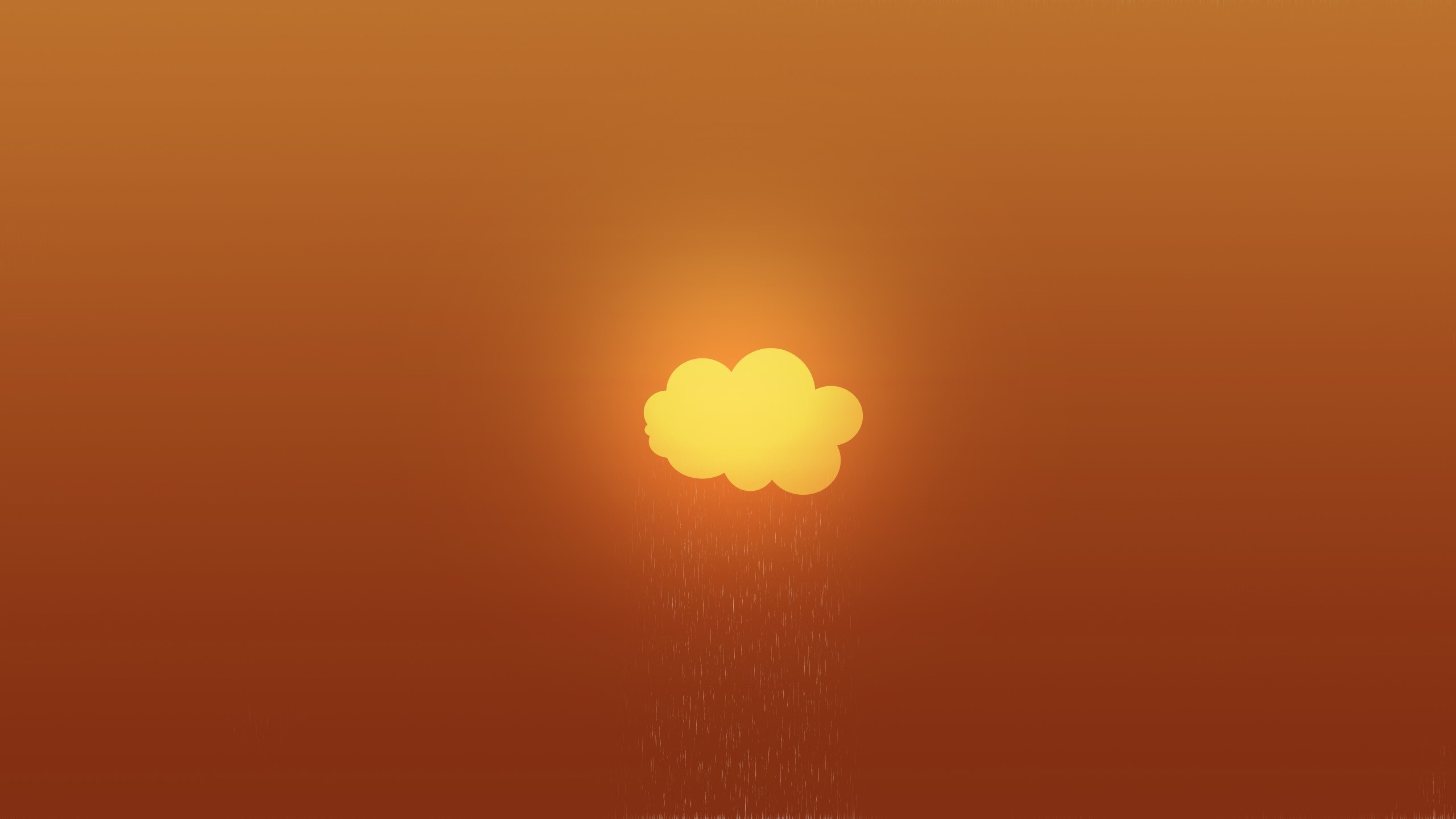 Minimalist abstract sun and cloud with rain HD Wallpaper