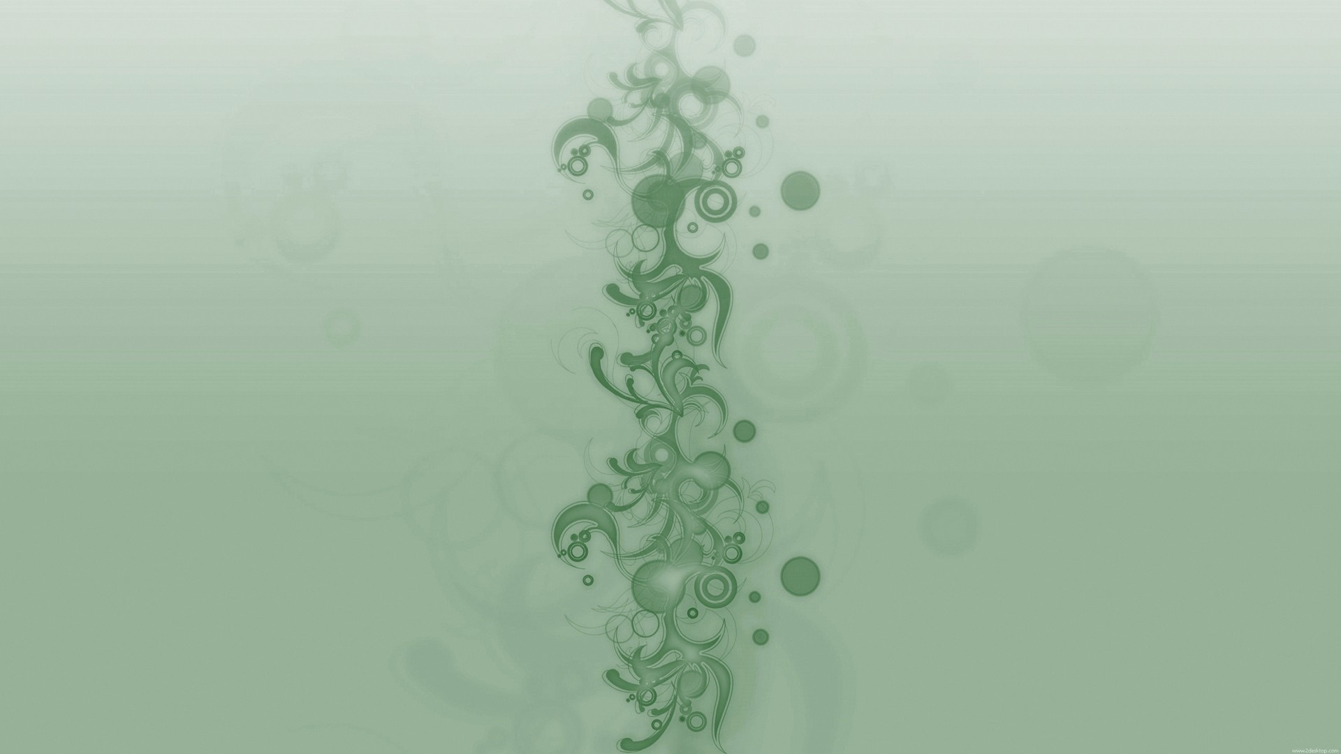 Green abstract floral pattern with circles HD Wallpaper