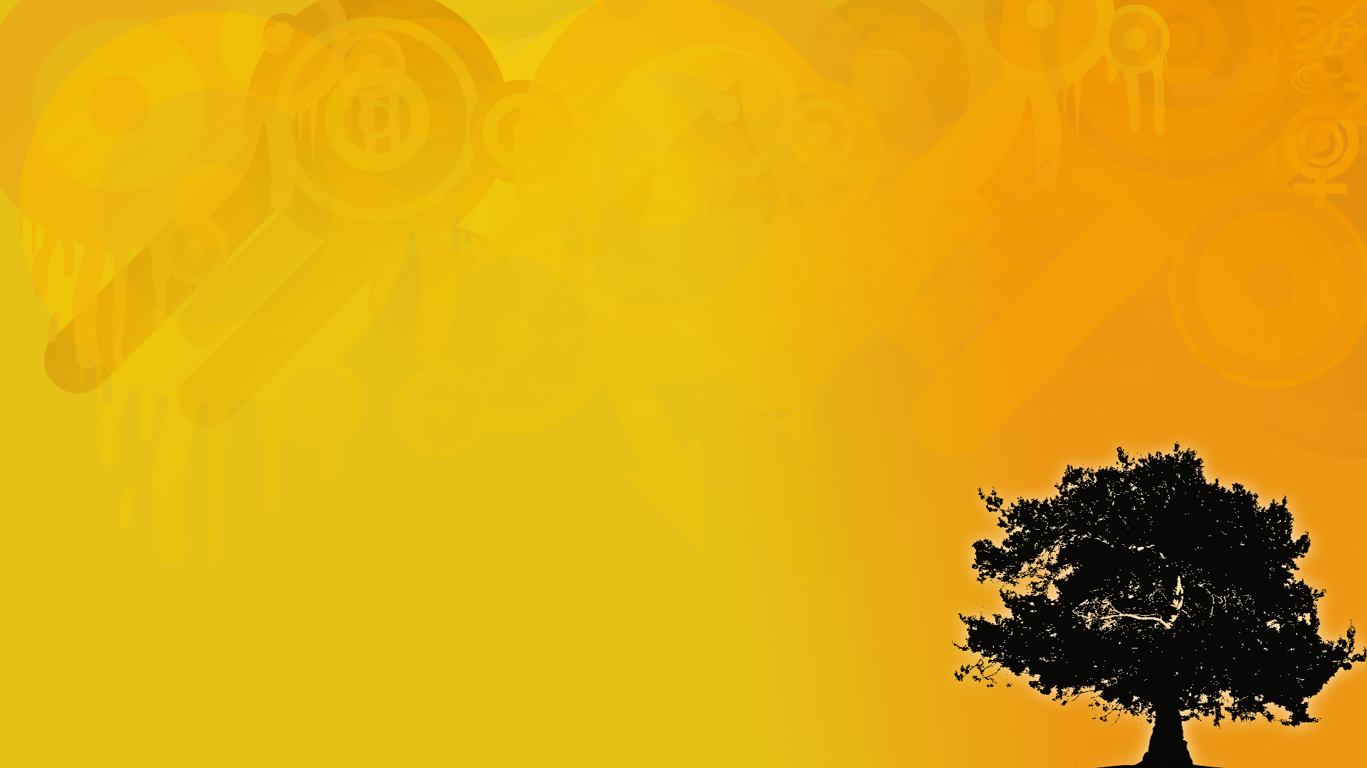Abstract yellow background with tree silhouette HD Wallpaper