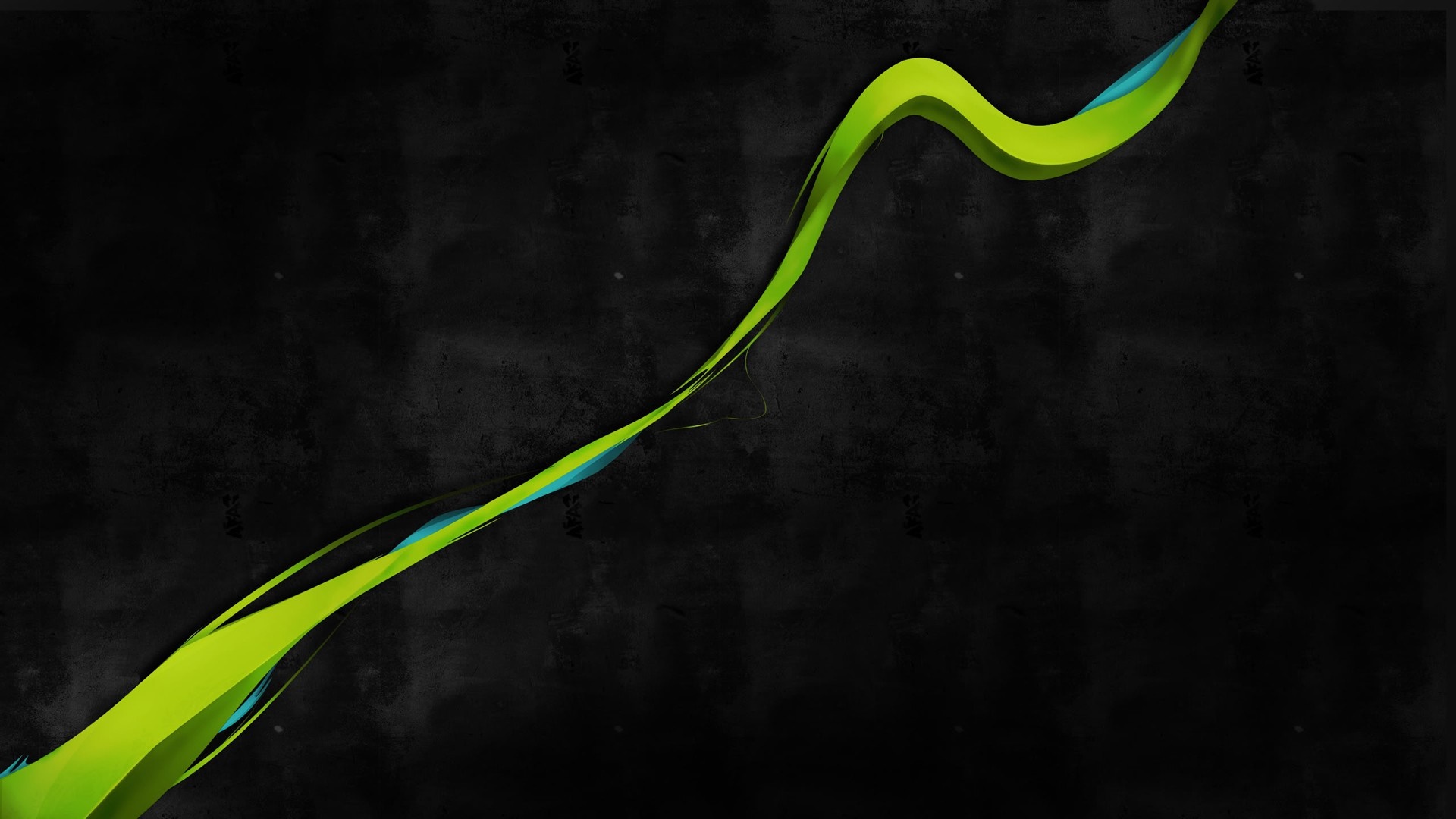 Abstract green and blue wave on black background HD Wallpaper