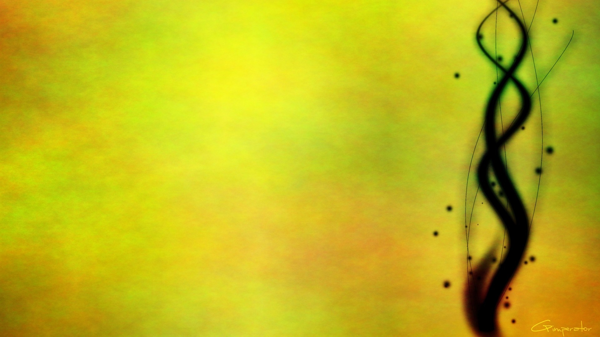 Abstract yellow and green background with black swirl HD Wallpaper
