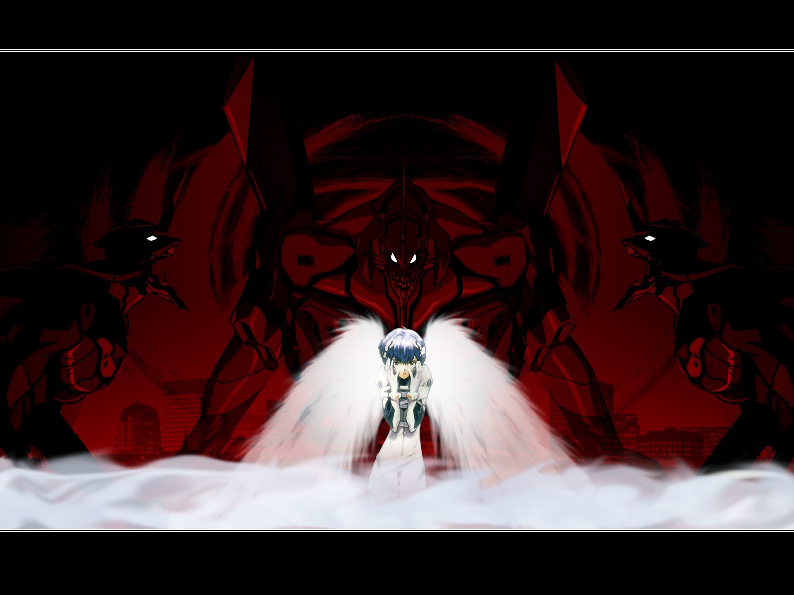 Ayanami Rei from Neon Genesis Evangelion with Angels HD Wallpaper