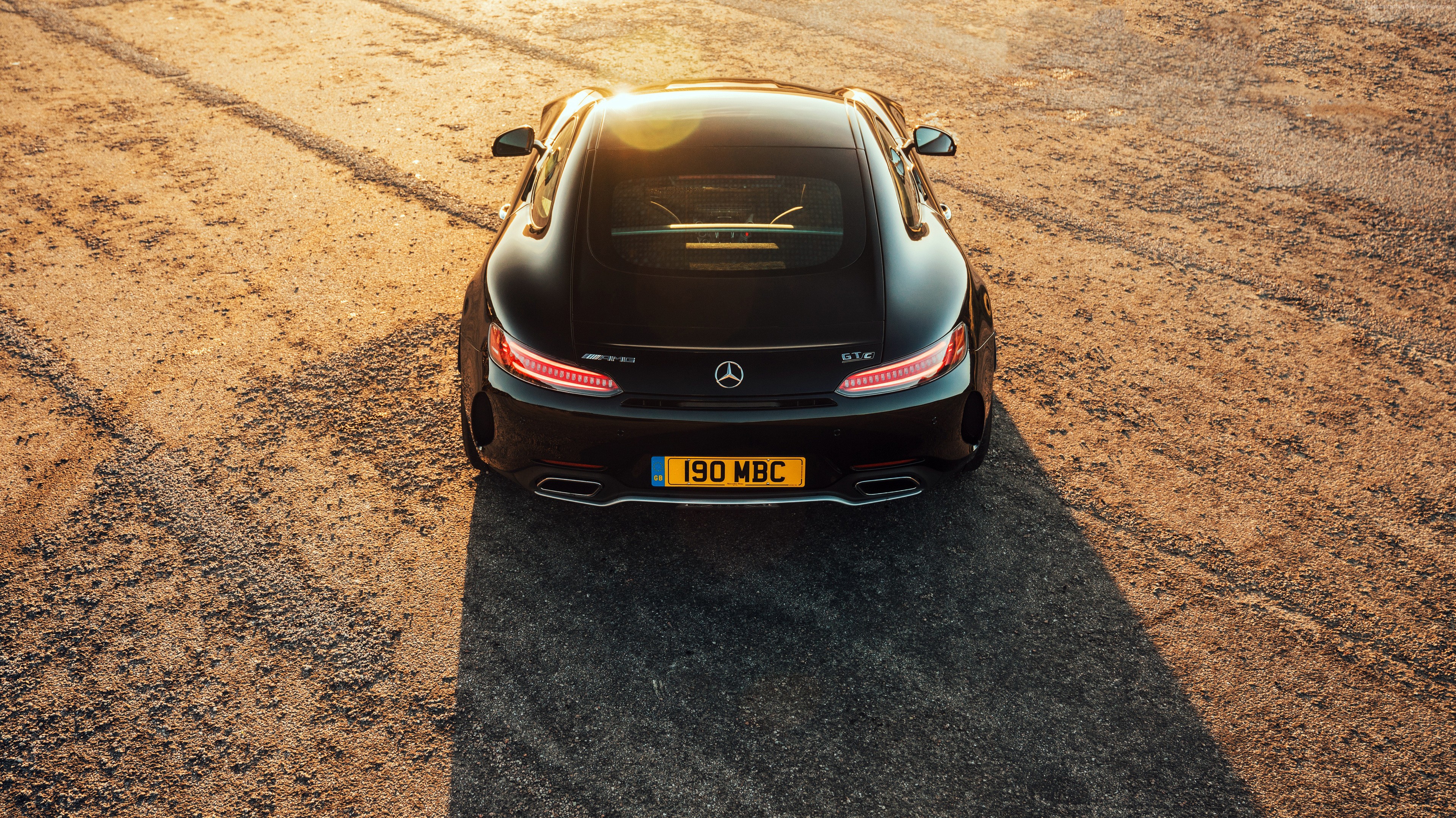 Black Mercedes AMG GT C on Gravel Road HD Wallpaper