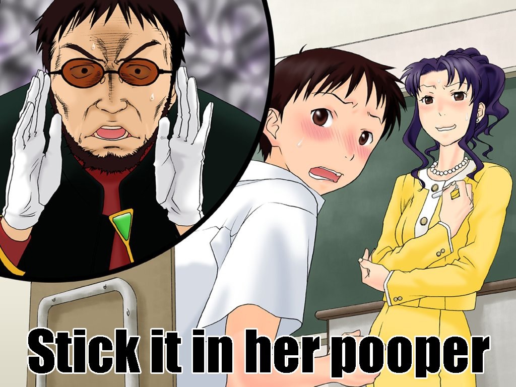 Shinji Ikari and Misato Katsuragi from Neon Genesis Evangelion HD Wallpaper