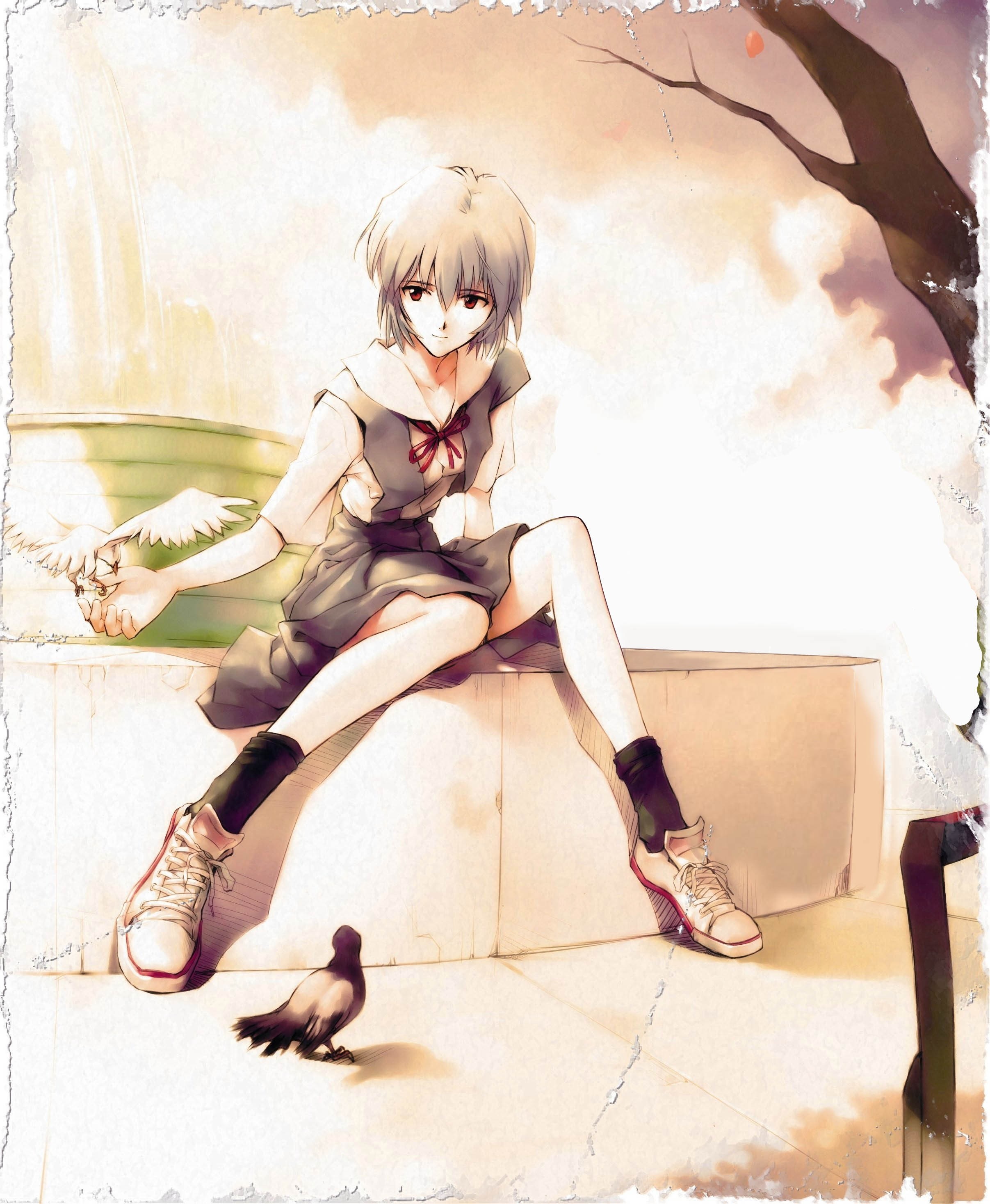 Kaworu Nagisa and Rei Ayanami from Neon Genesis Evangelion HD Wallpaper