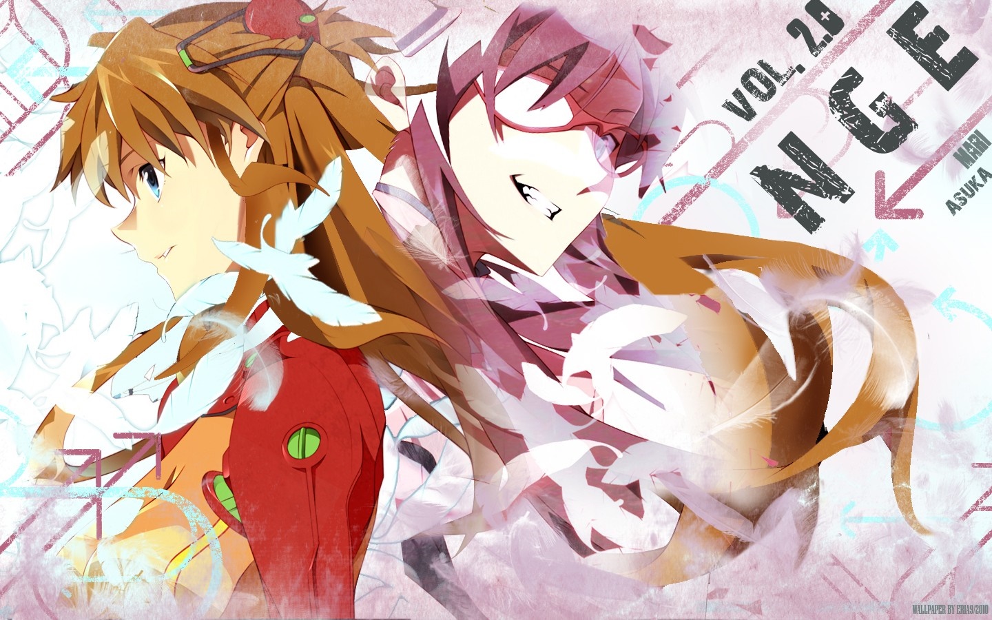 Asuka Langley Soryu and Mari Makinami Illustrious from Neon Genesis Evangelion HD Wallpaper