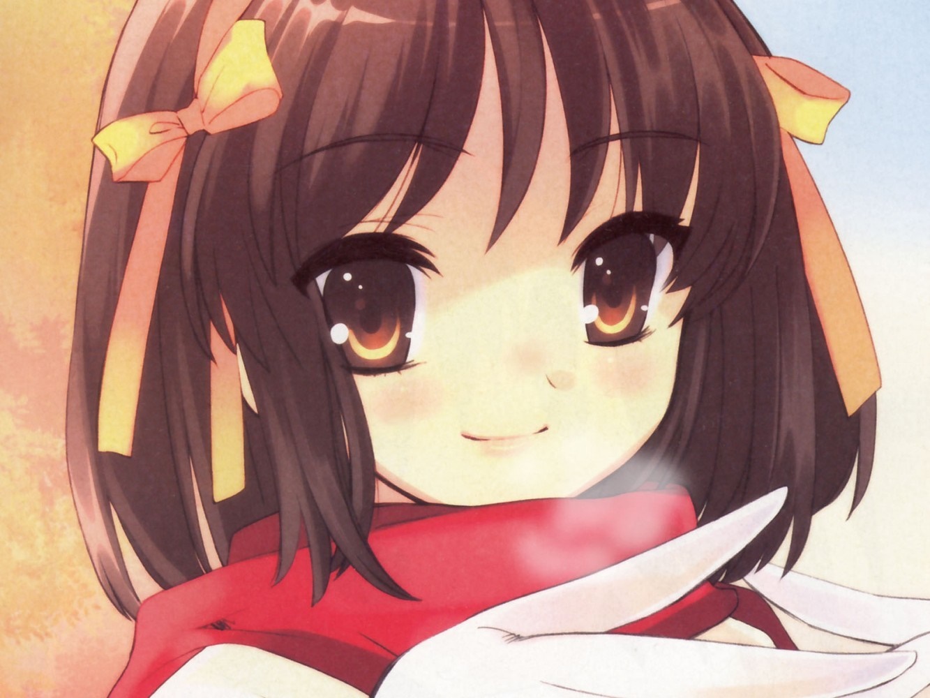 Haruhi Suzumiya from The Melancholy of Haruhi Suzumiya HD Wallpaper