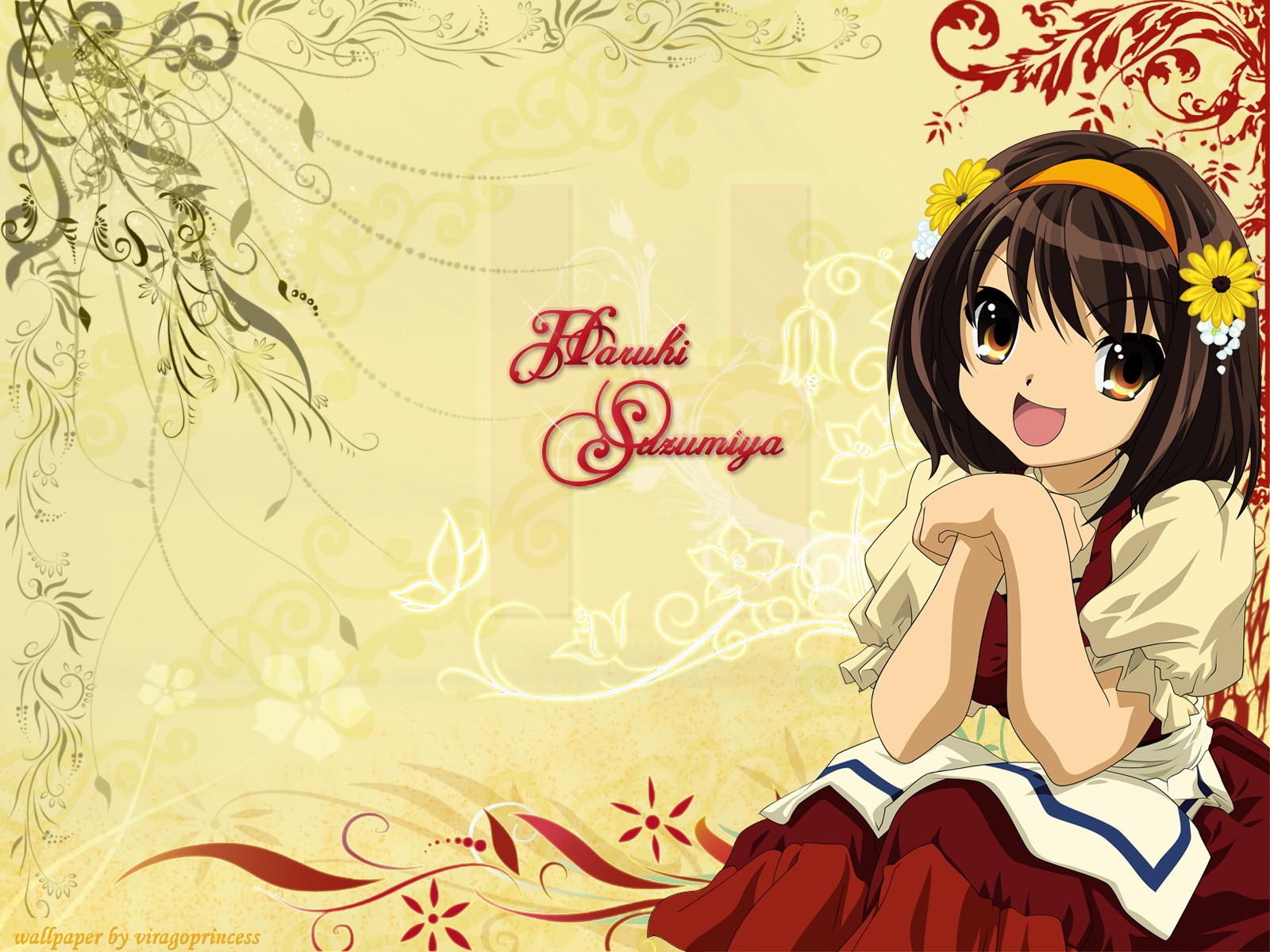 Haruhi Suzumiya from The Melancholy of Haruhi Suzumiya HD Wallpaper