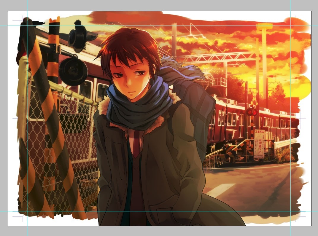 Kyon from The Melancholy of Haruhi Suzumiya at a train station HD Wallpaper