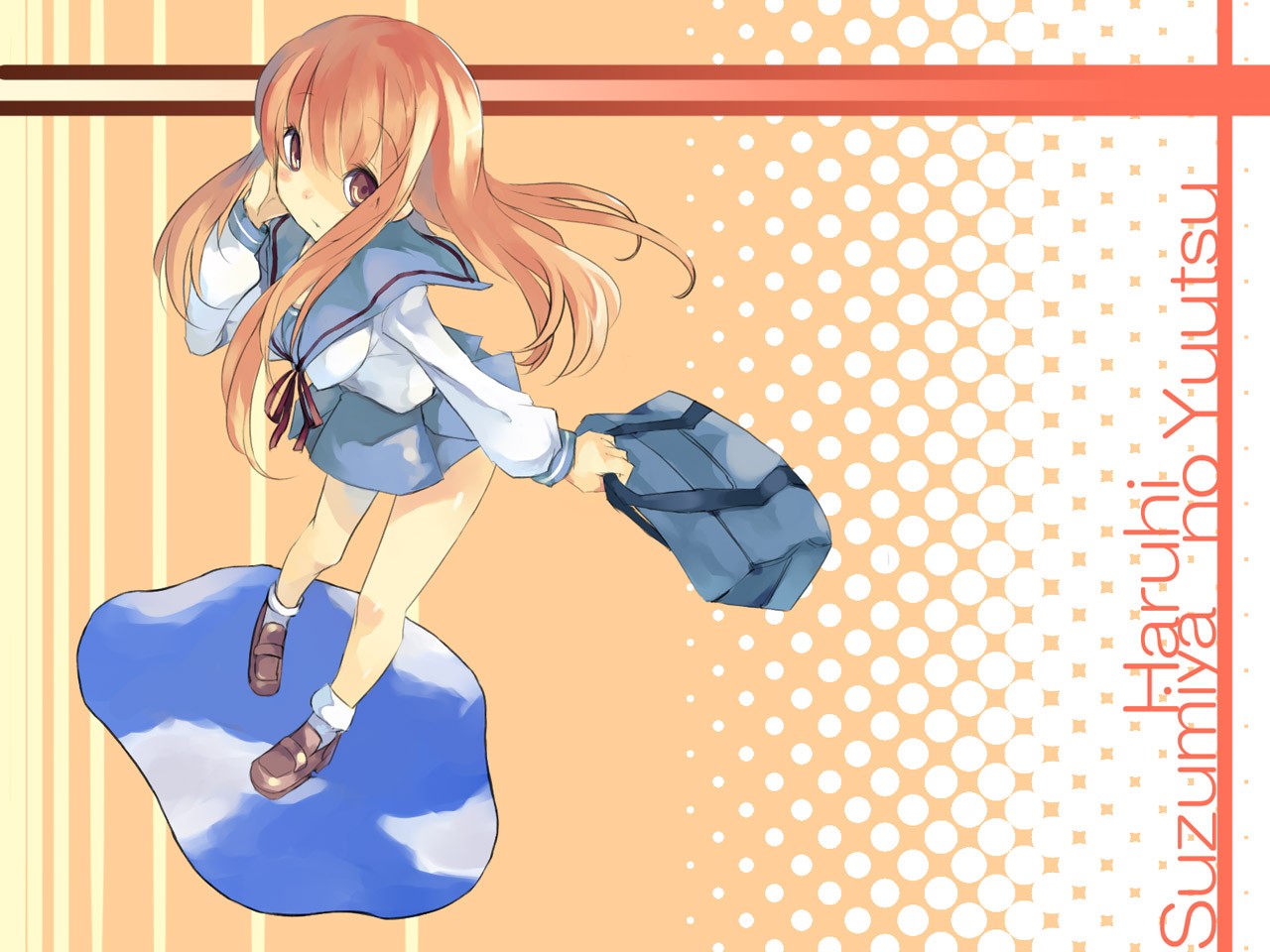 Haruhi Suzumiya from The Melancholy of Haruhi Suzumiya HD Wallpaper