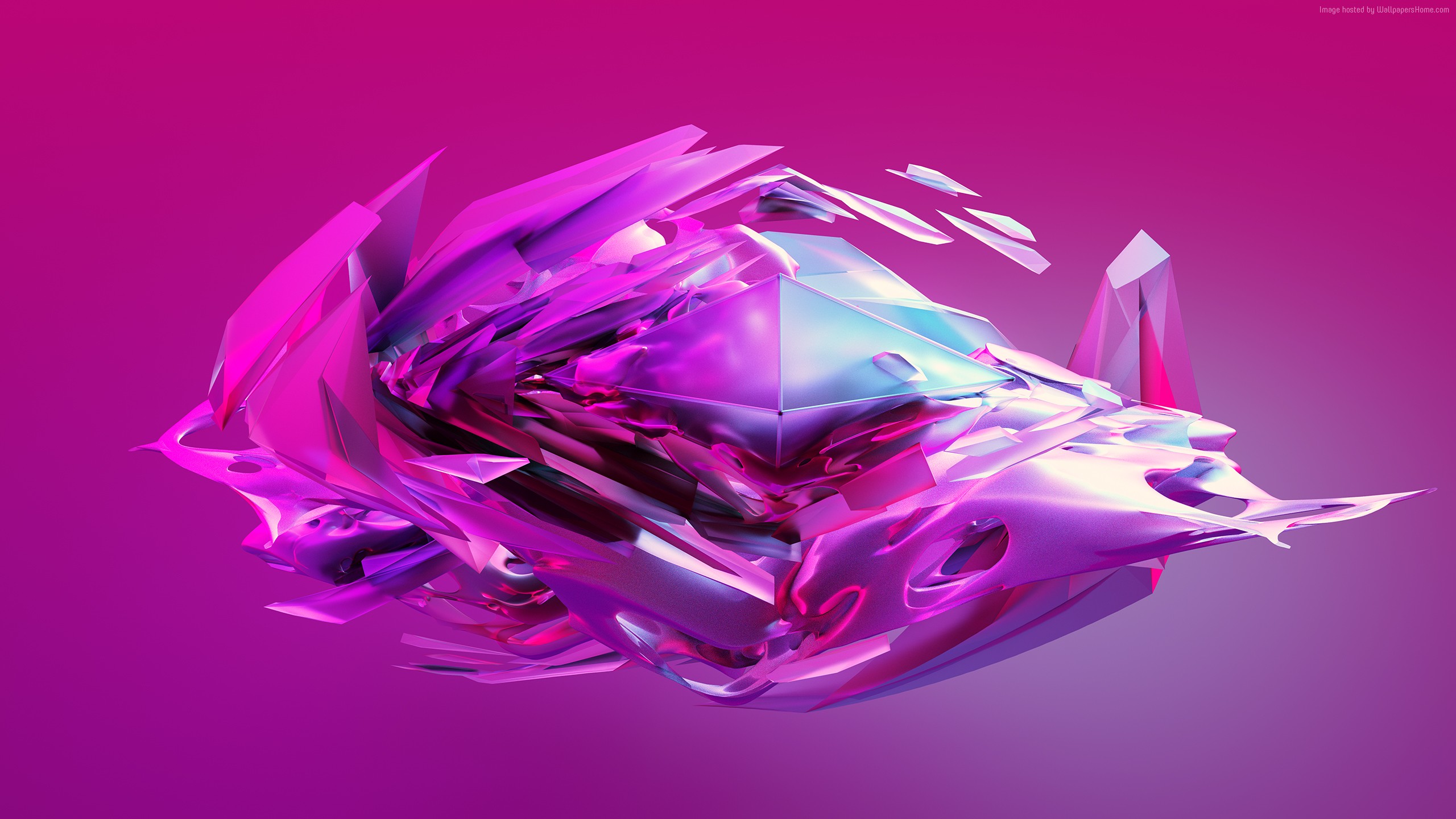 Abstract violet and blue geometric crystal formation HD Wallpaper