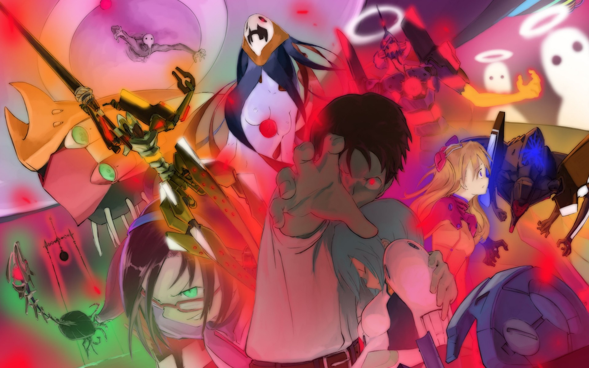 Neon Genesis Evangelion characters and Evas HD Wallpaper