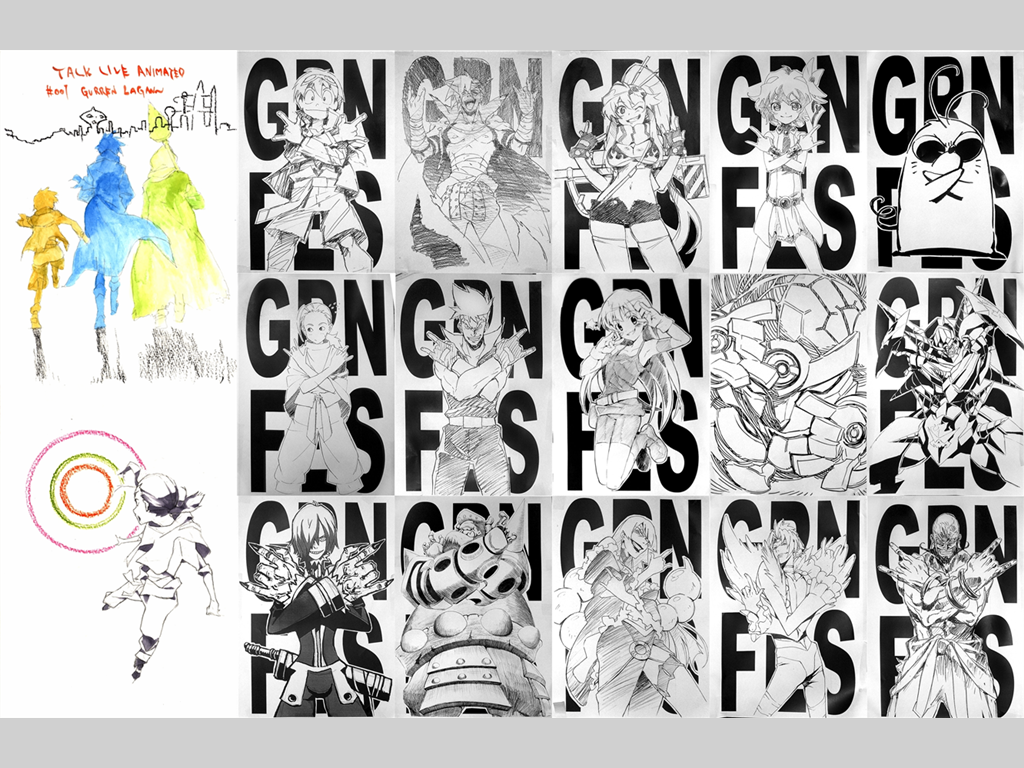 Tengen Toppa Gurren Lagann characters and artwork HD Wallpaper