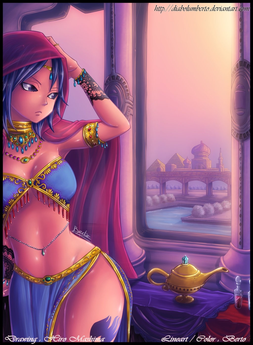 Juvia Lockser from Fairy Tail in Arabian attire HD Wallpaper