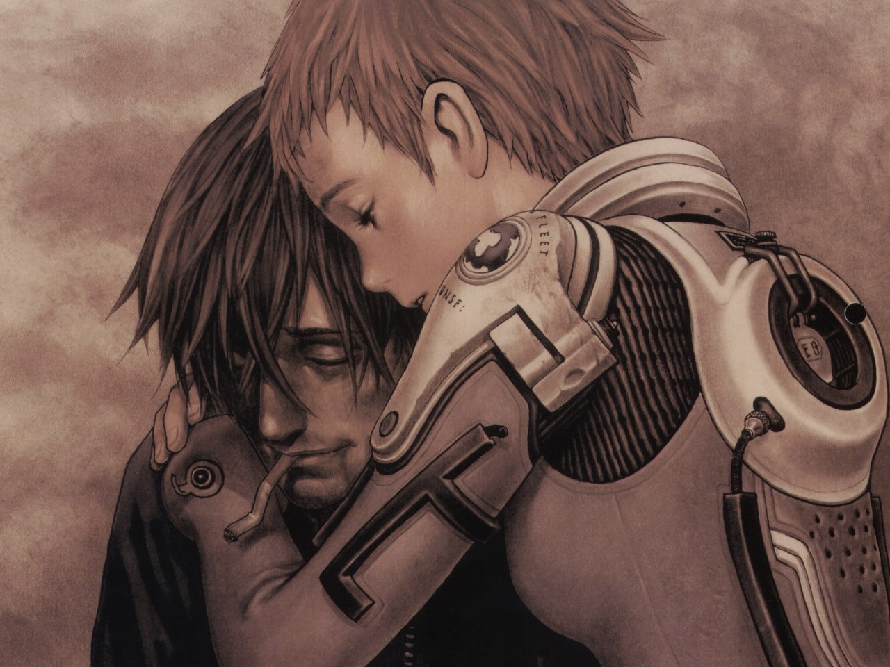 Illustration of characters from Blue Submarine No. 6 HD Wallpaper