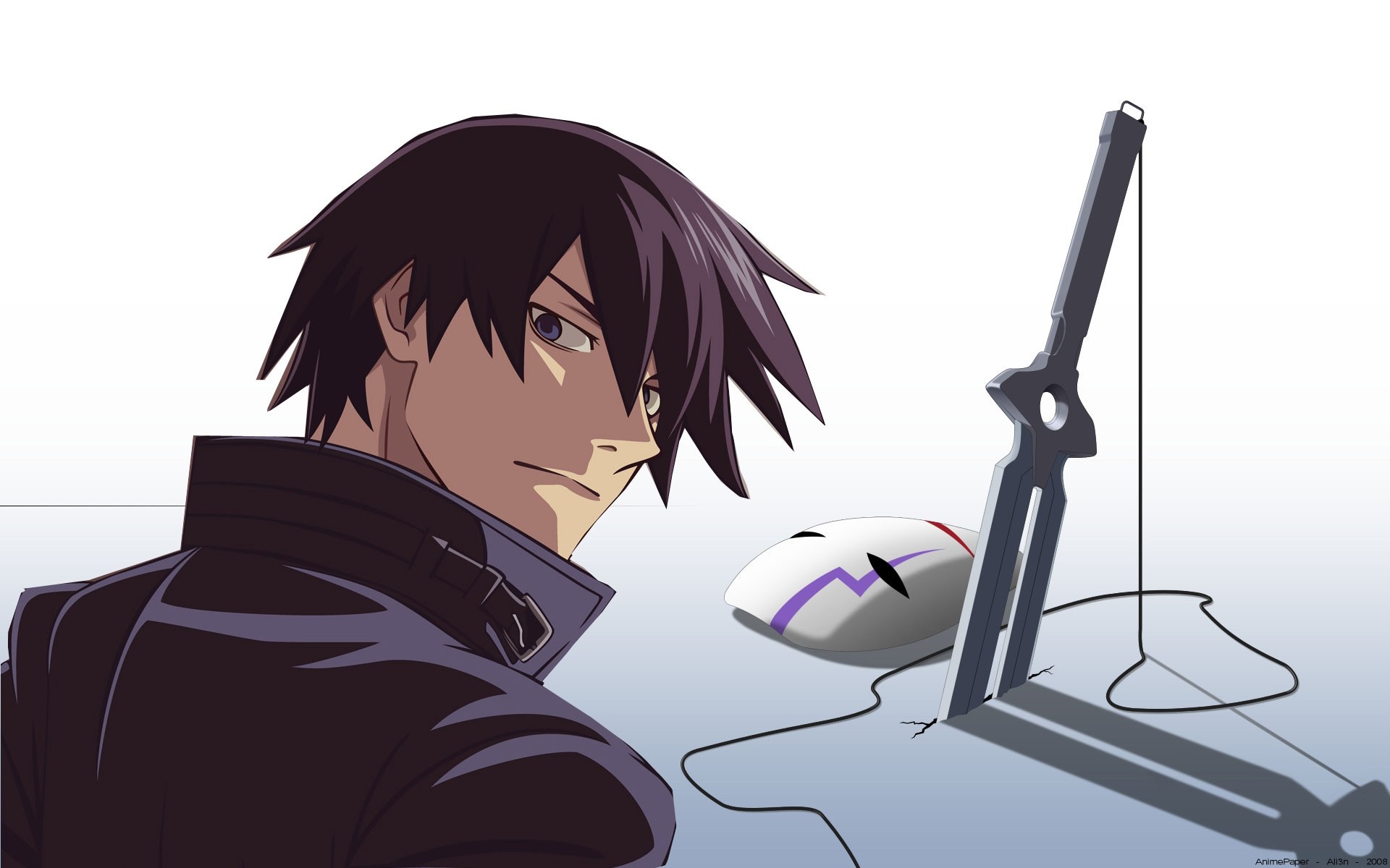 Hei from Darker than Black with a mask and sword HD Wallpaper
