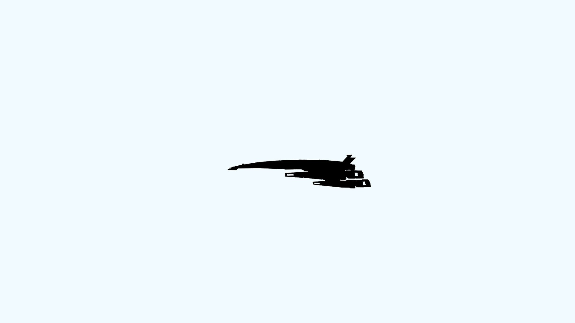 Normandy SR-2 from Mass Effect, minimalist silhouette HD Wallpaper