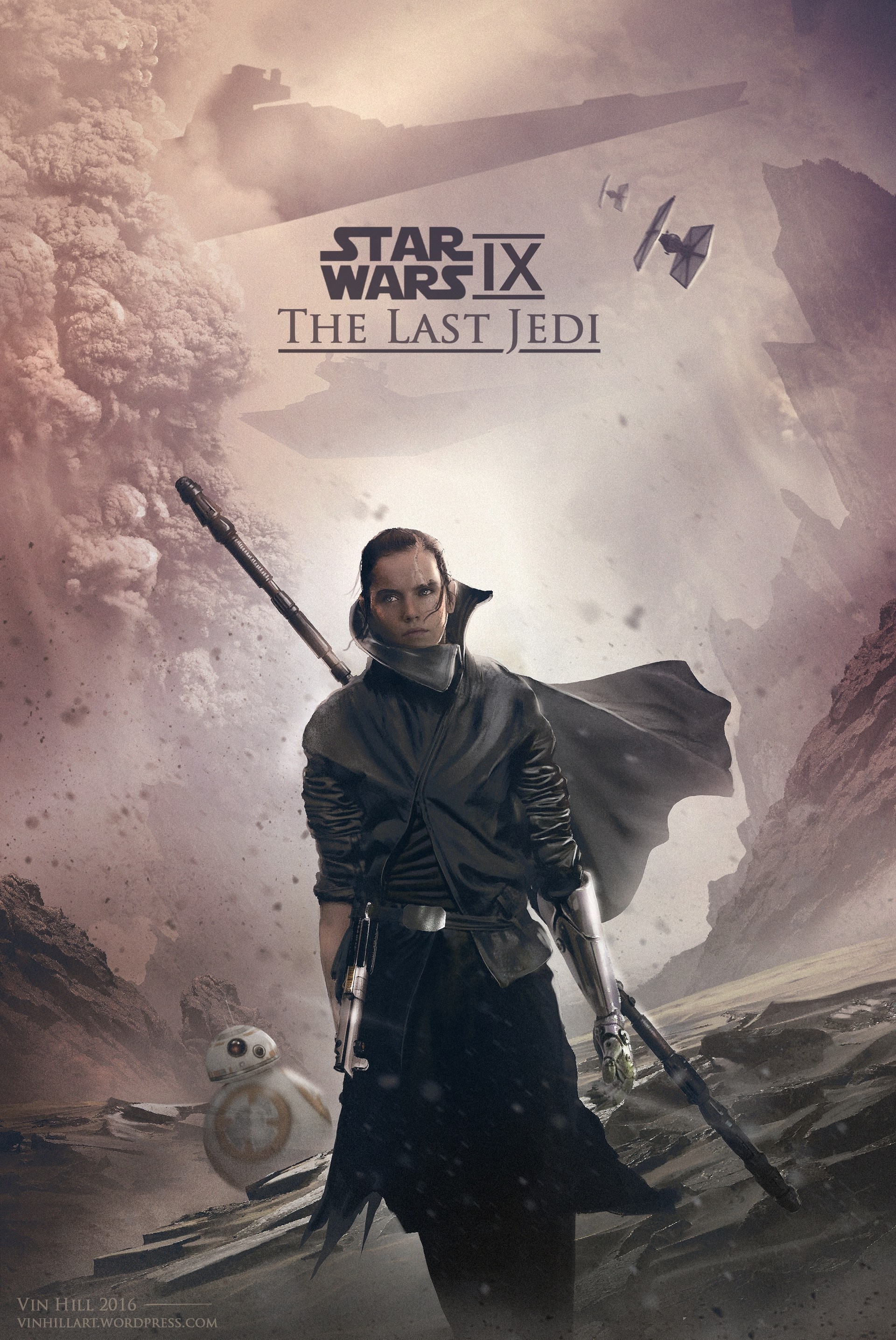 Rey from Star Wars The Last Jedi Poster HD Wallpaper