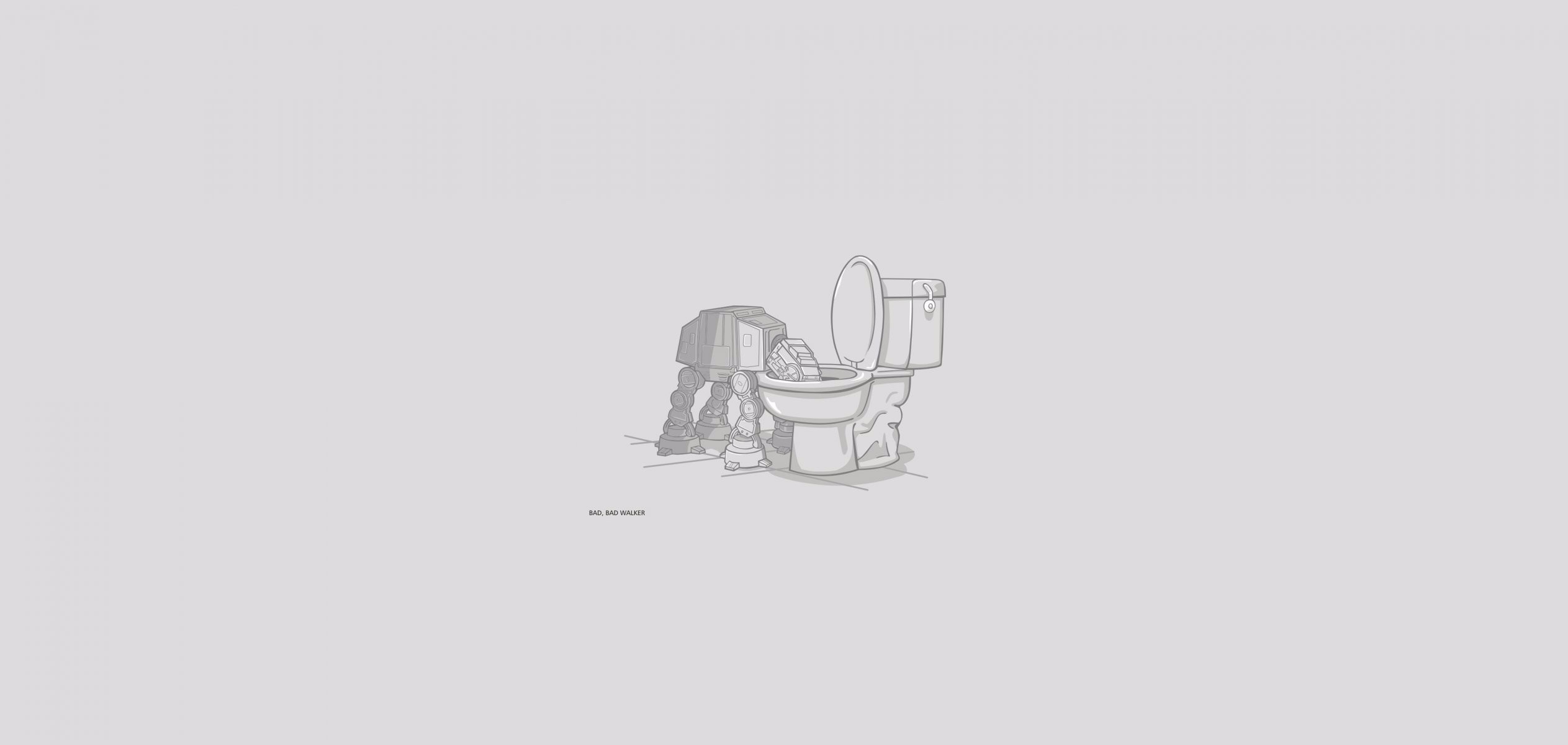 AT-AT Walker in a Toilet HD Wallpaper